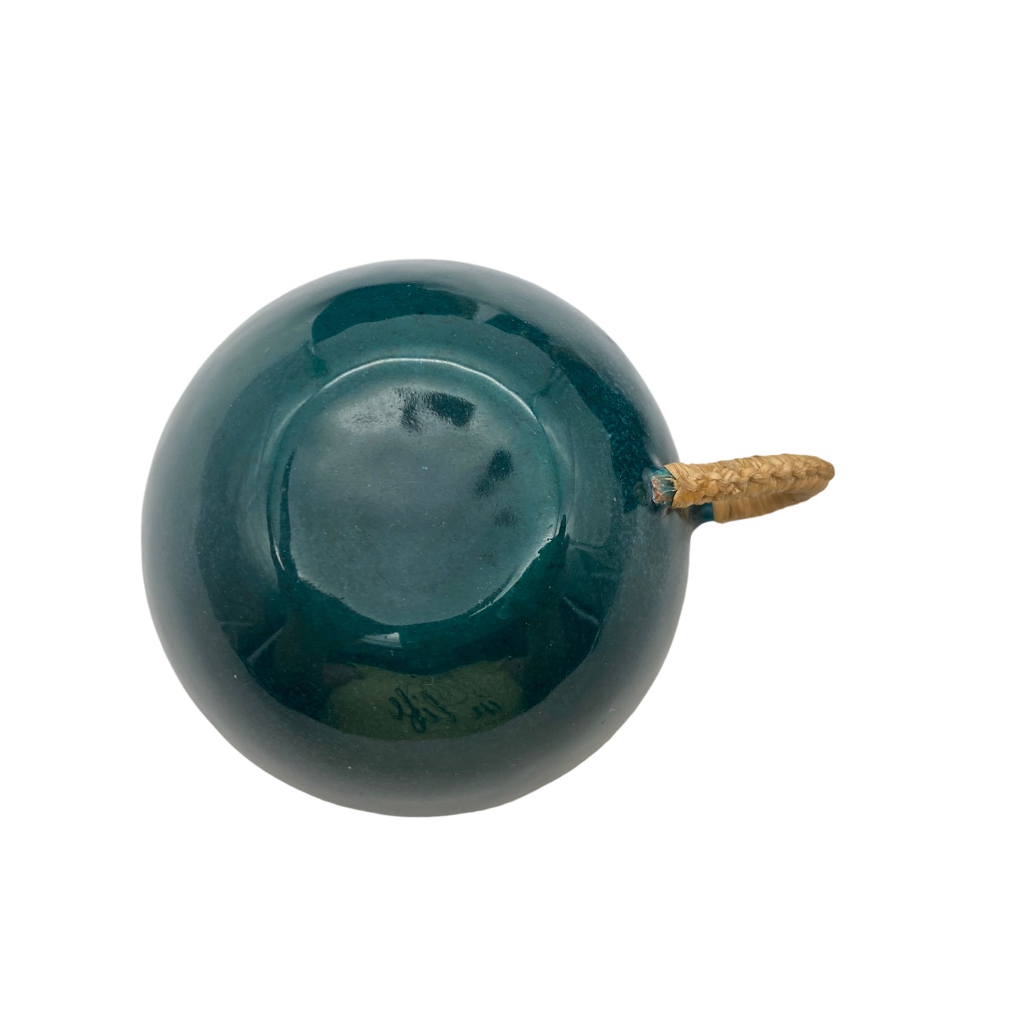 Teetassen Tassen Emaille grün Bastgriff Mid Century Lounge