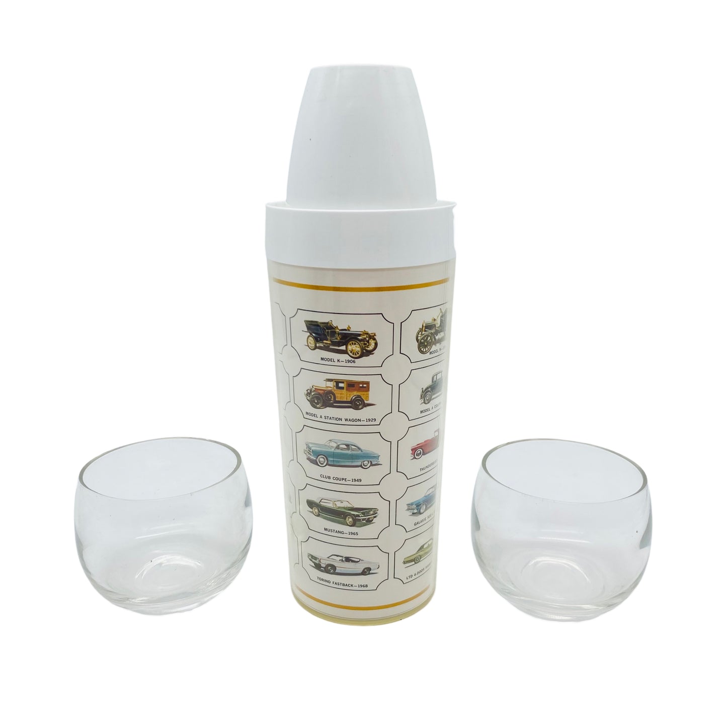 Thermo-Serv Cocktail Set Cocktailshaker Ford Kunststoff Glas 70er Jahre