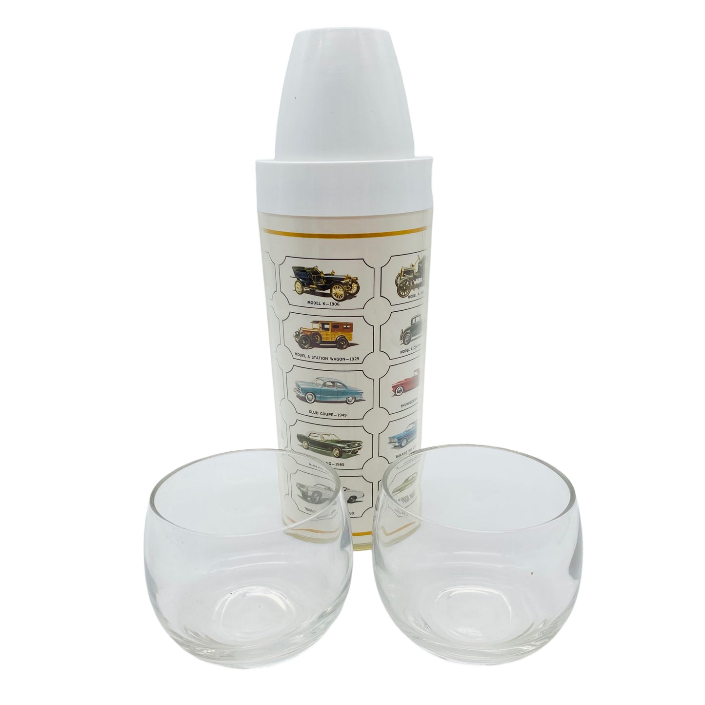 Thermo-Serv Cocktail Set Cocktailshaker Ford Kunststoff Glas 70er Jahre