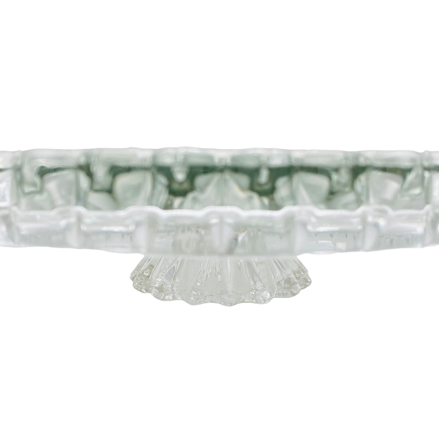 Tortenplatte Glas mit Ständer Kuchenplatte transparent D 30 cm Servierplatte Vintage