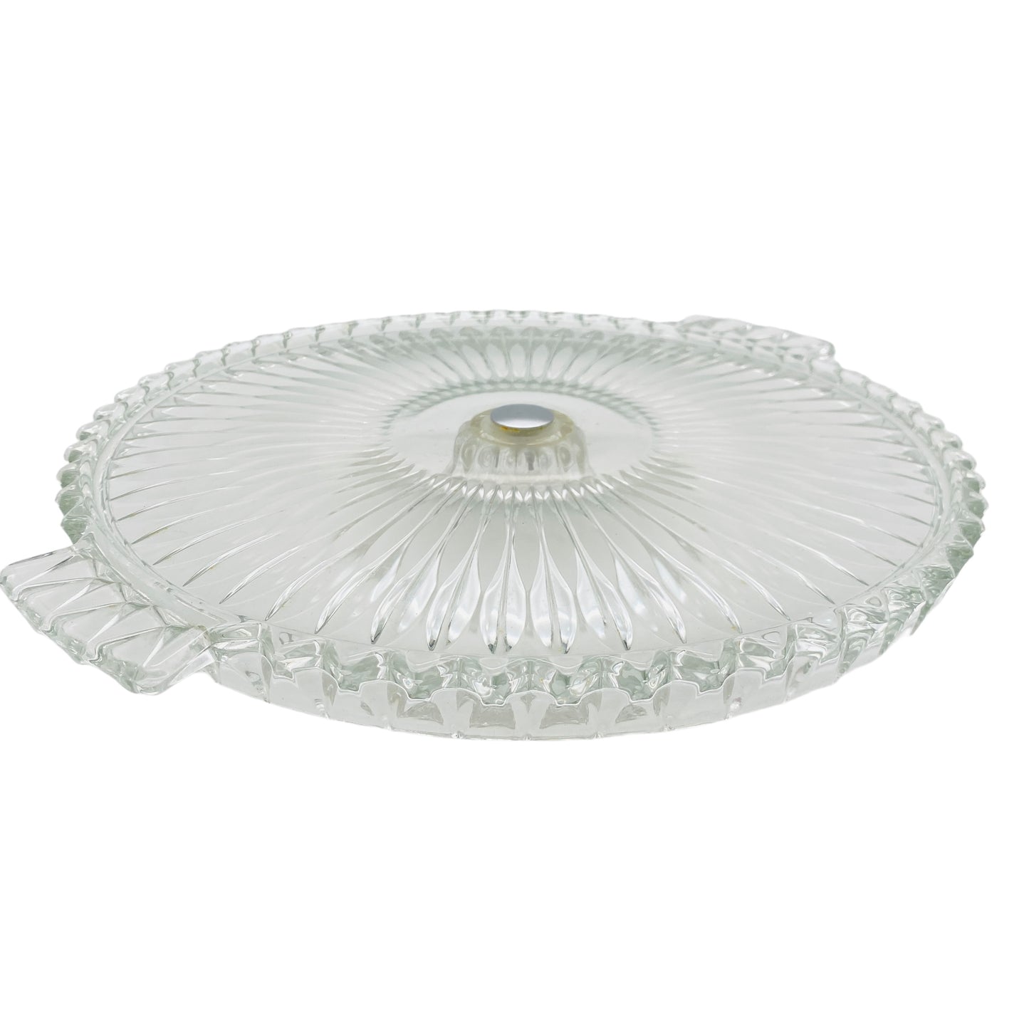 Tortenplatte Glas mit Ständer Kuchenplatte transparent D 30 cm Servierplatte Vintage