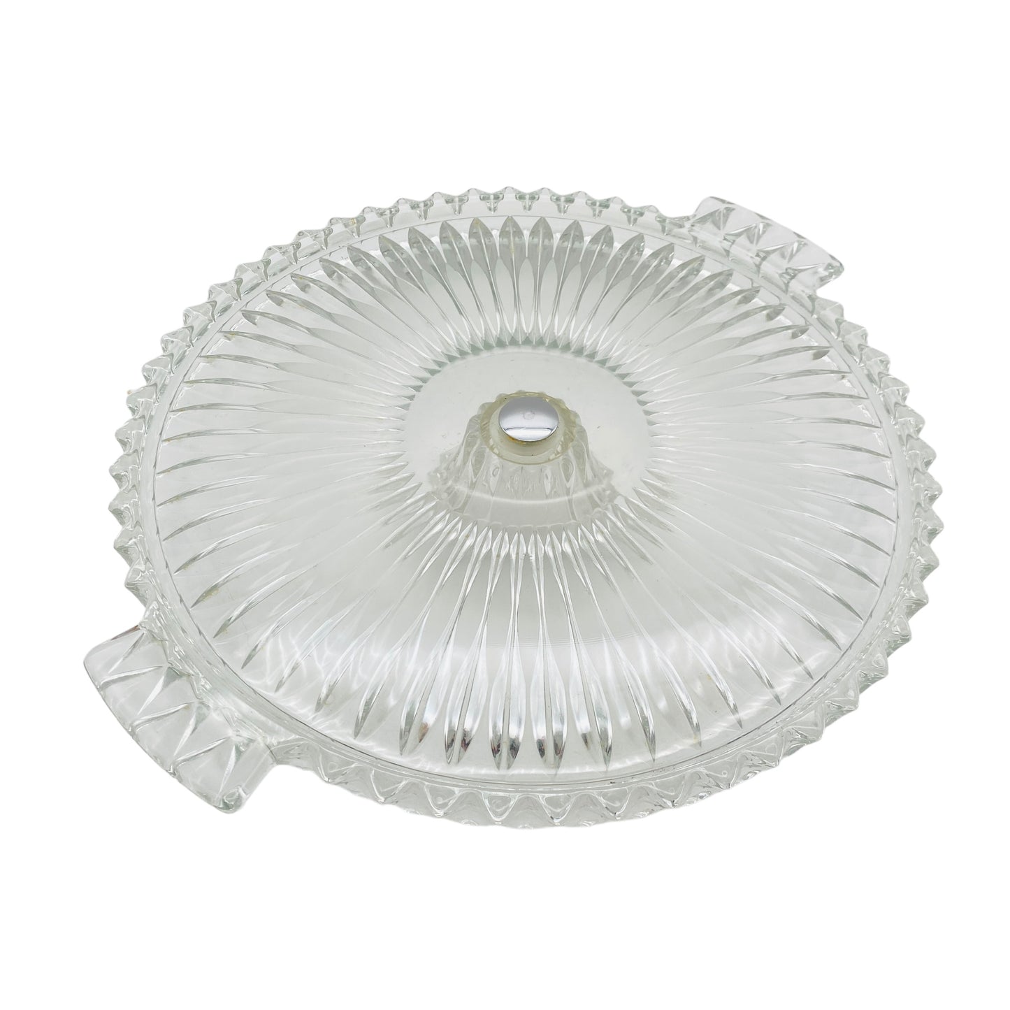 Tortenplatte Glas mit Ständer Kuchenplatte transparent D 30 cm Servierplatte Vintage