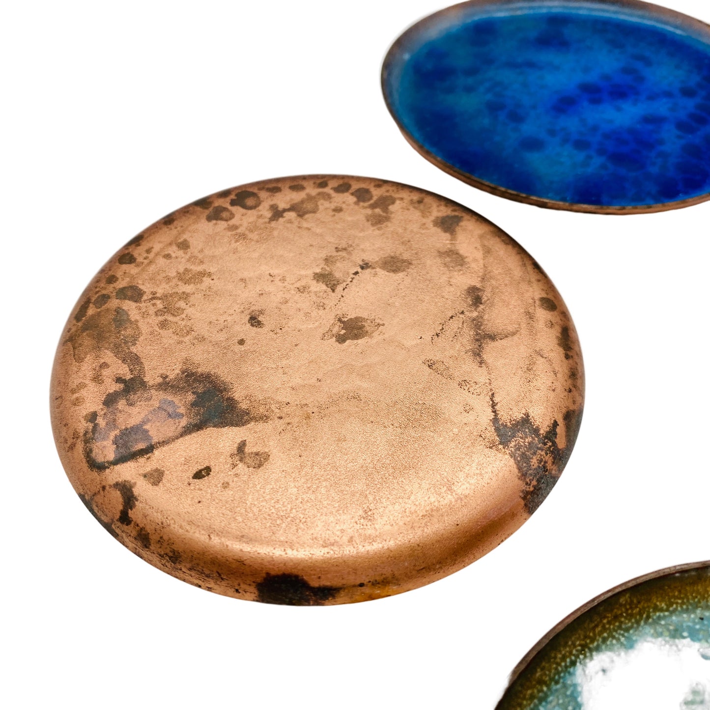 Untersetzer aus Emaille für Trinkgläser Mid Century 50er 60er Jahre