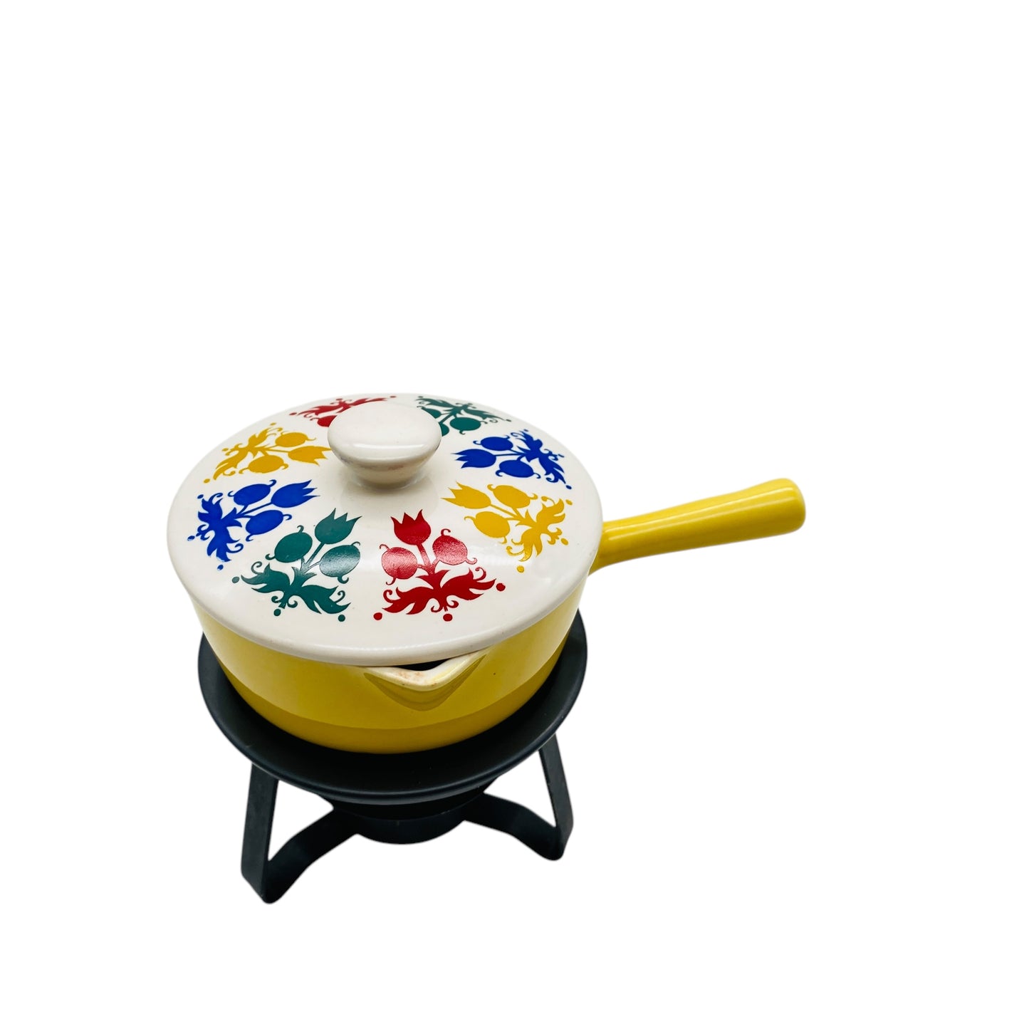 VILLEROY & BOCH Luxembourg Buttertopf Keramik gelb pastell 50er 60er Jahre mit Stövchen