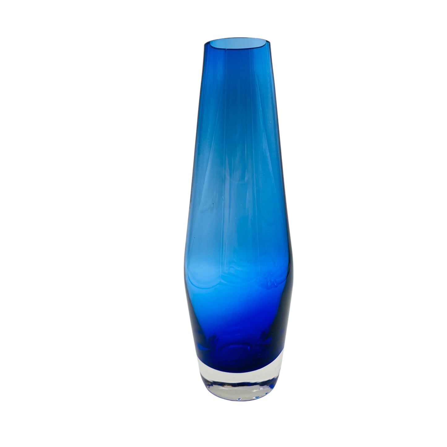 Vase Mid Century Glas blau 1960er 1970er Jahre Vintage