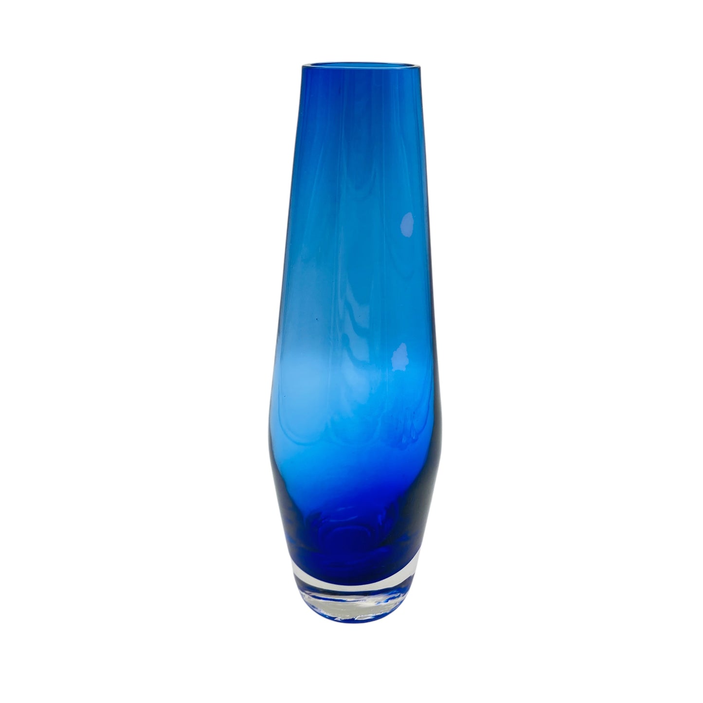 Vase Mid Century Glas blau 1960er 1970er Jahre Vintage