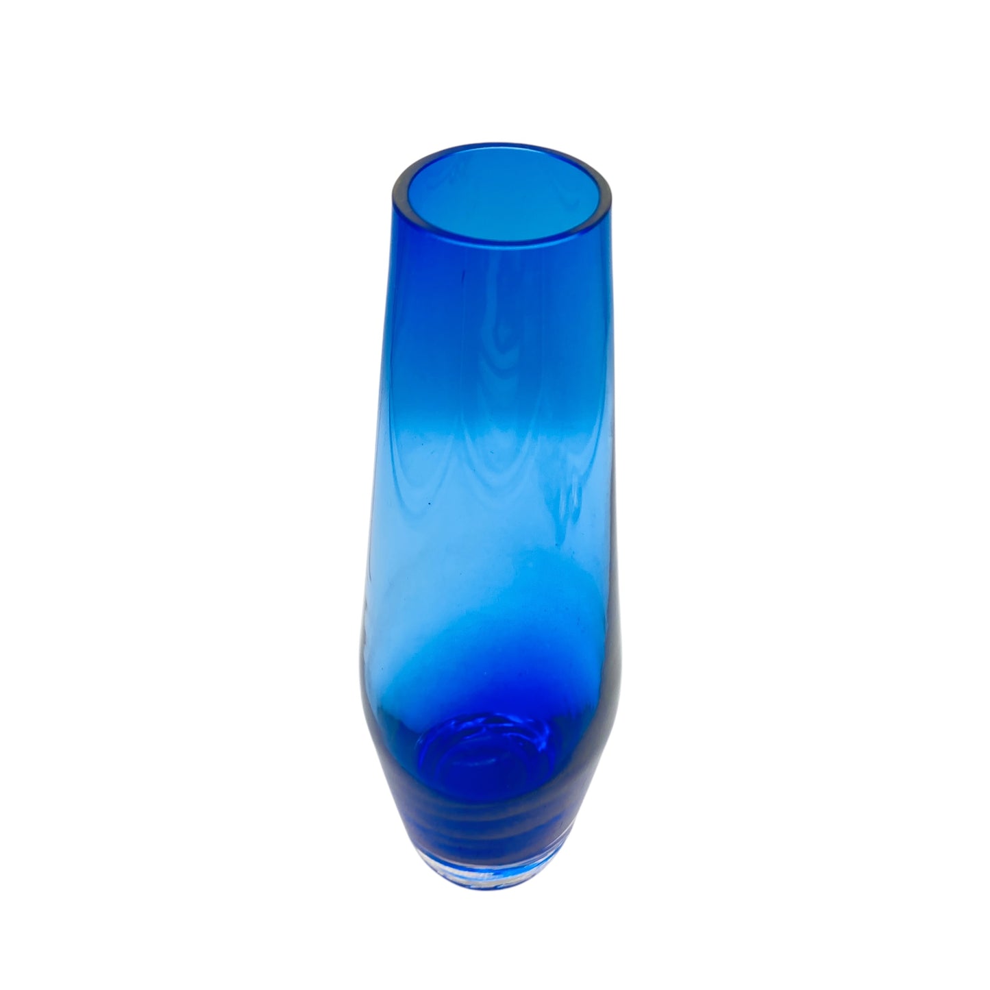 Vase Mid Century Glas blau 1960er 1970er Jahre Vintage