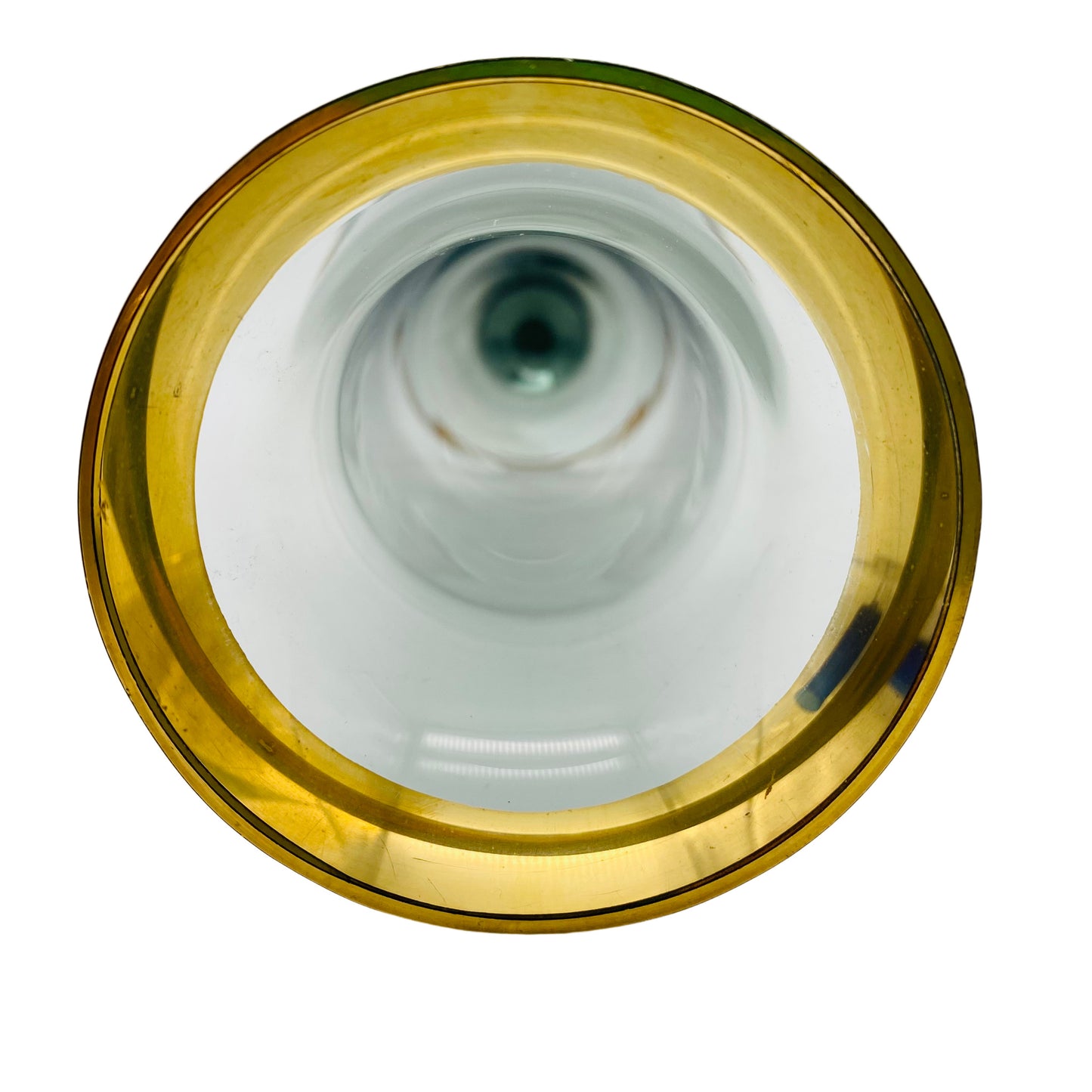Vase Rauchglas Goldrand Glas 50er 60er Jahre Mid Century Lounge
