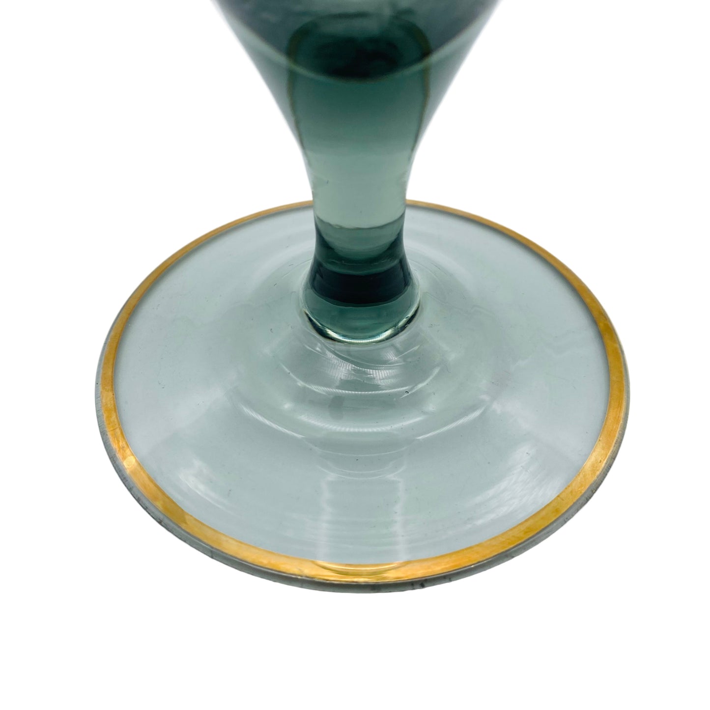 Vase Rauchglas Goldrand Glas 50er 60er Jahre Mid Century Lounge