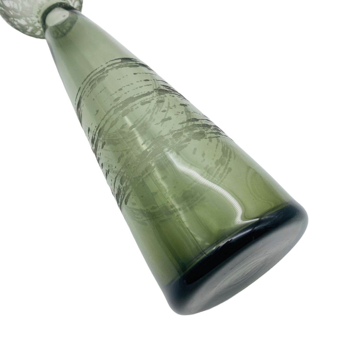 Vase Rauchglas Mid Century Glas 60er 70er Jahre beschliffen