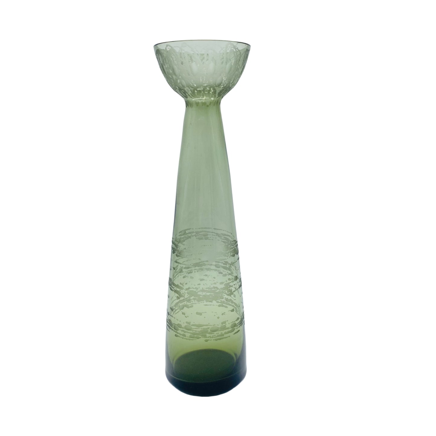 Vase Rauchglas Mid Century Glas 60er 70er Jahre beschliffen