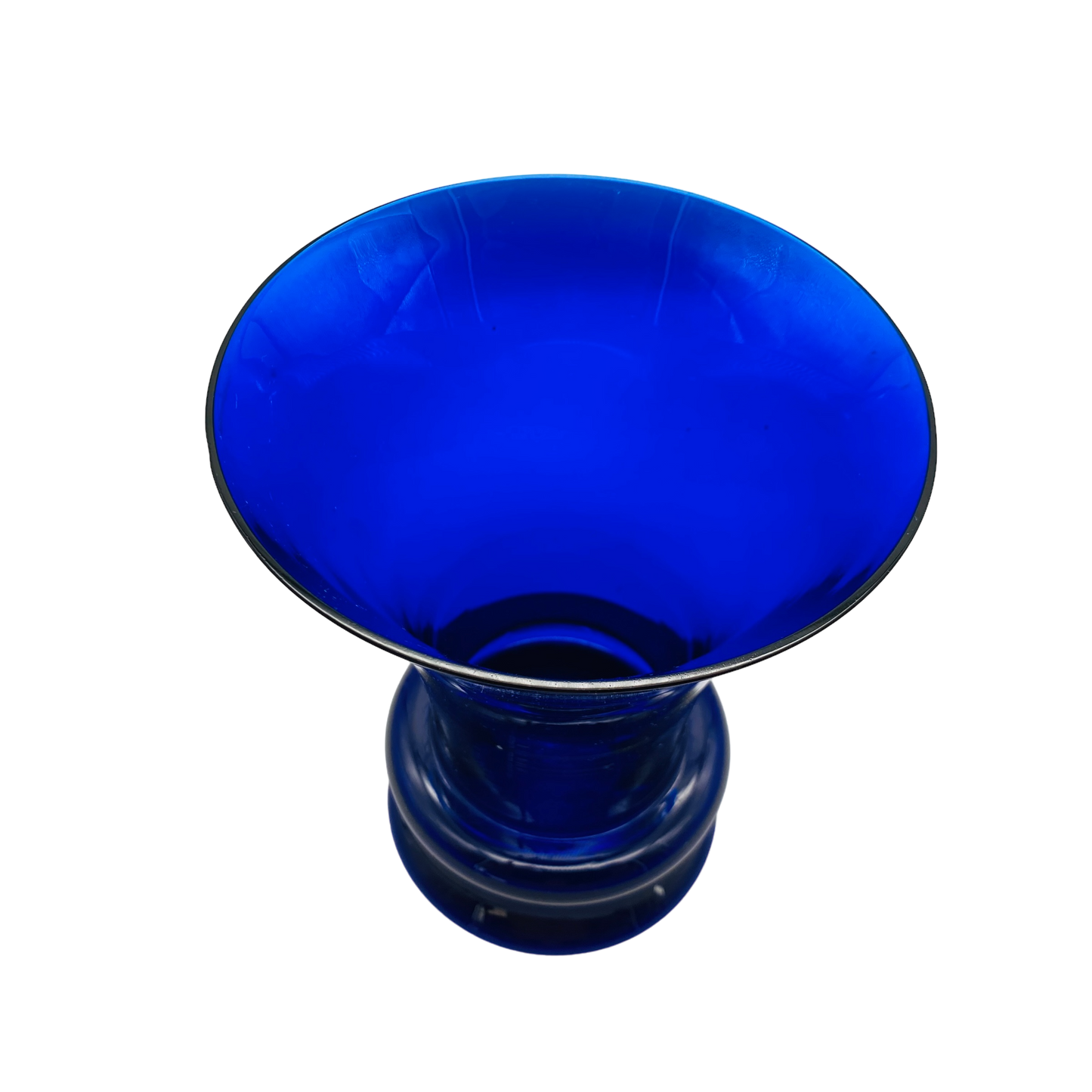 Vase blau Glas 60er 70er Mid Century Lounge Vintage Dekoration
