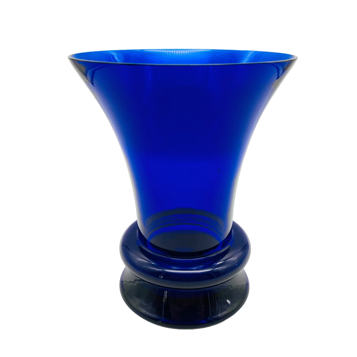 Vase blau Glas 60er 70er Mid Century Lounge Vintage Dekoration