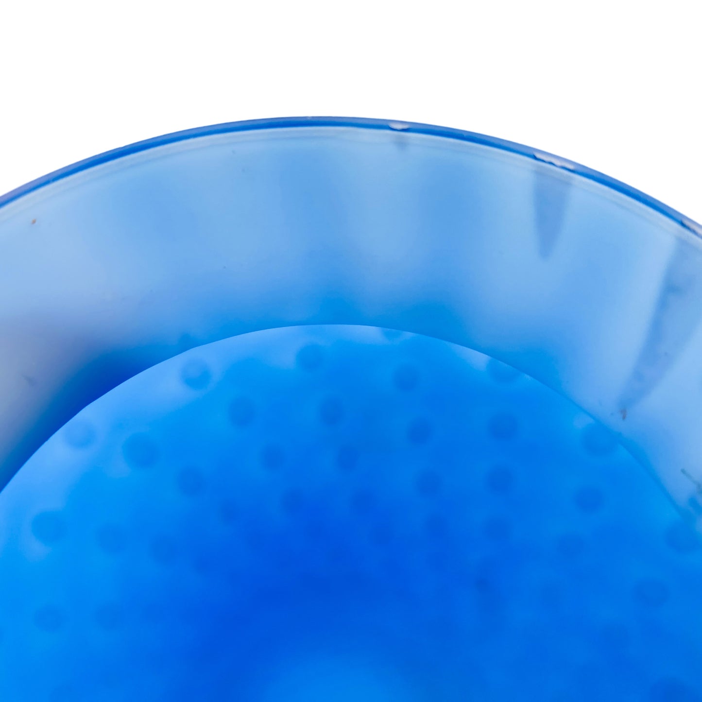 Vase blau matt satiniert Überfang weiß Italy 60er 70er Jahre