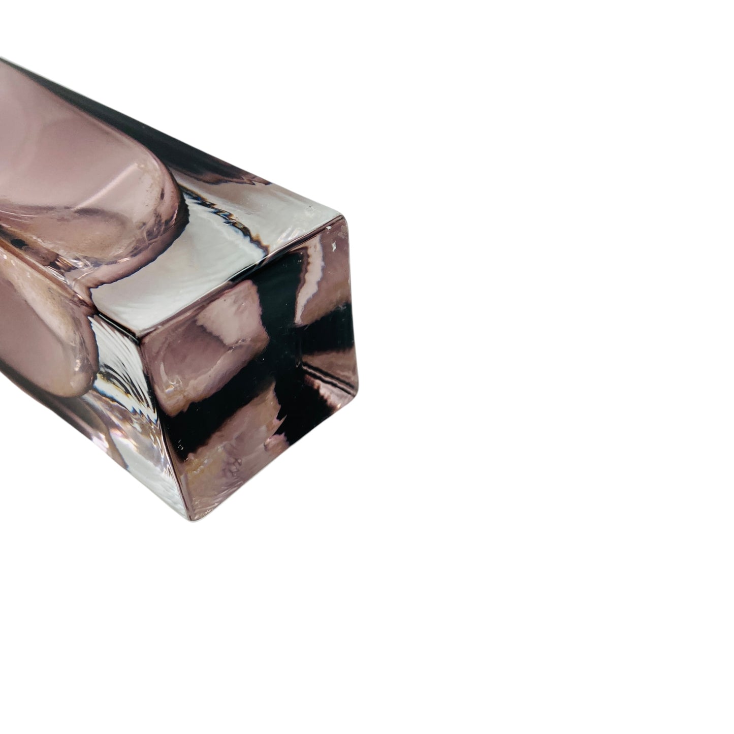 Vase eckig lila transparent 70er 80er Jahre Vintage Deko