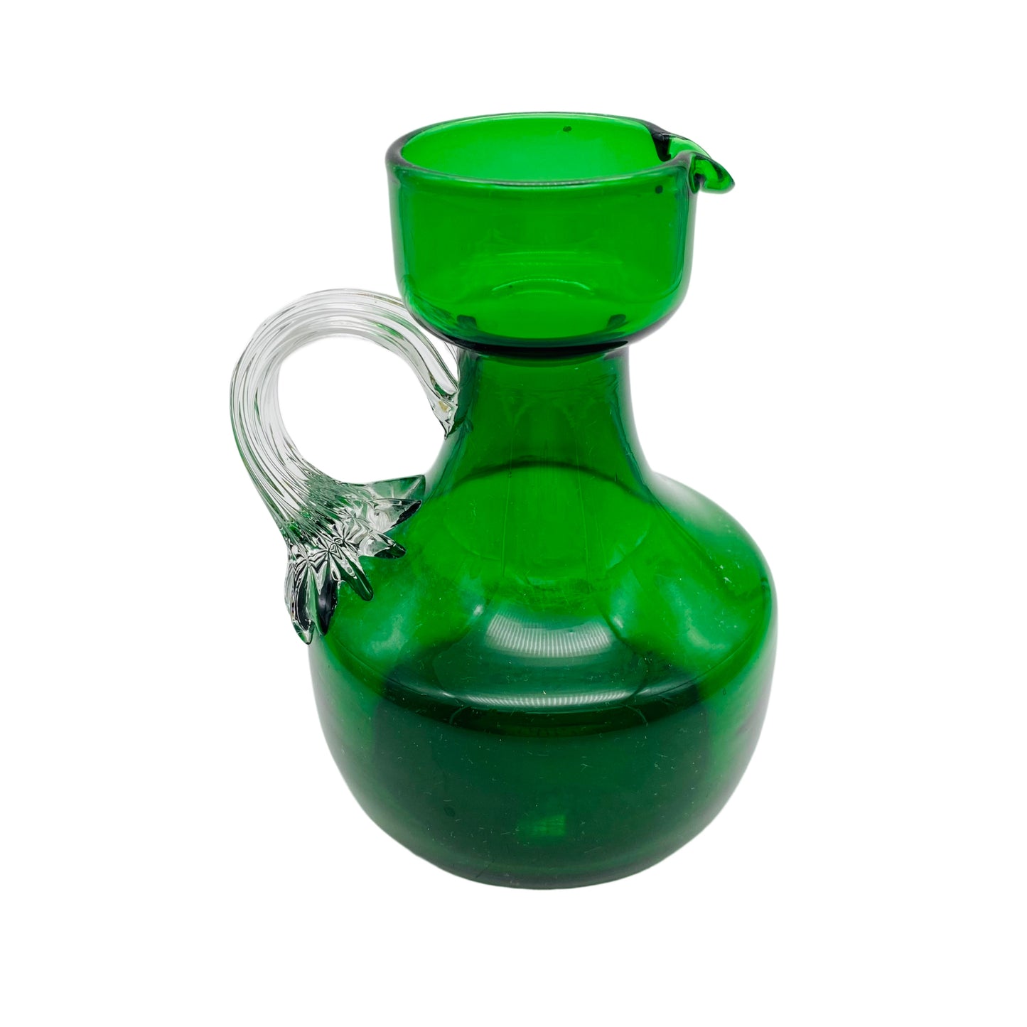 Vase grün Glas 60er 70er Henkelvase Mid Century Lounge
