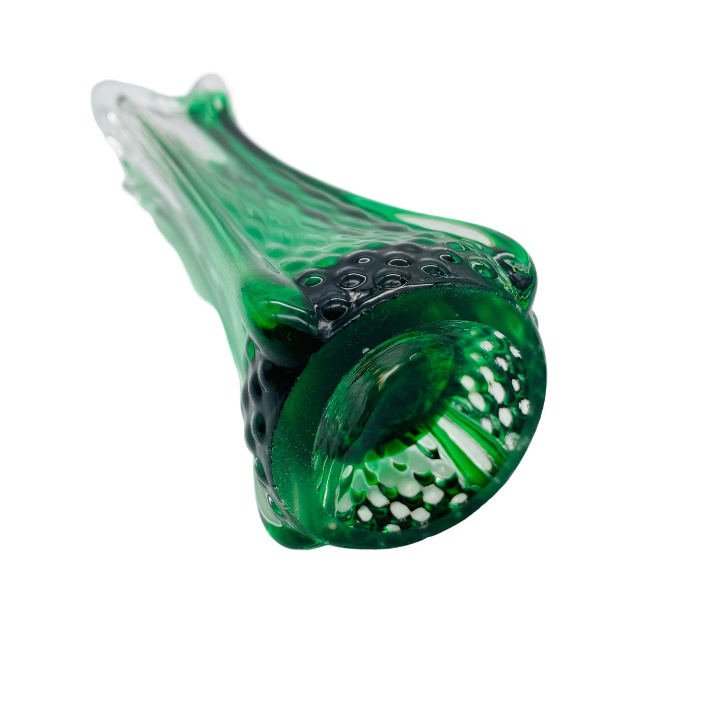 Vase grün Glas 60er 70er Italien Überfang Klarglas Mid Century