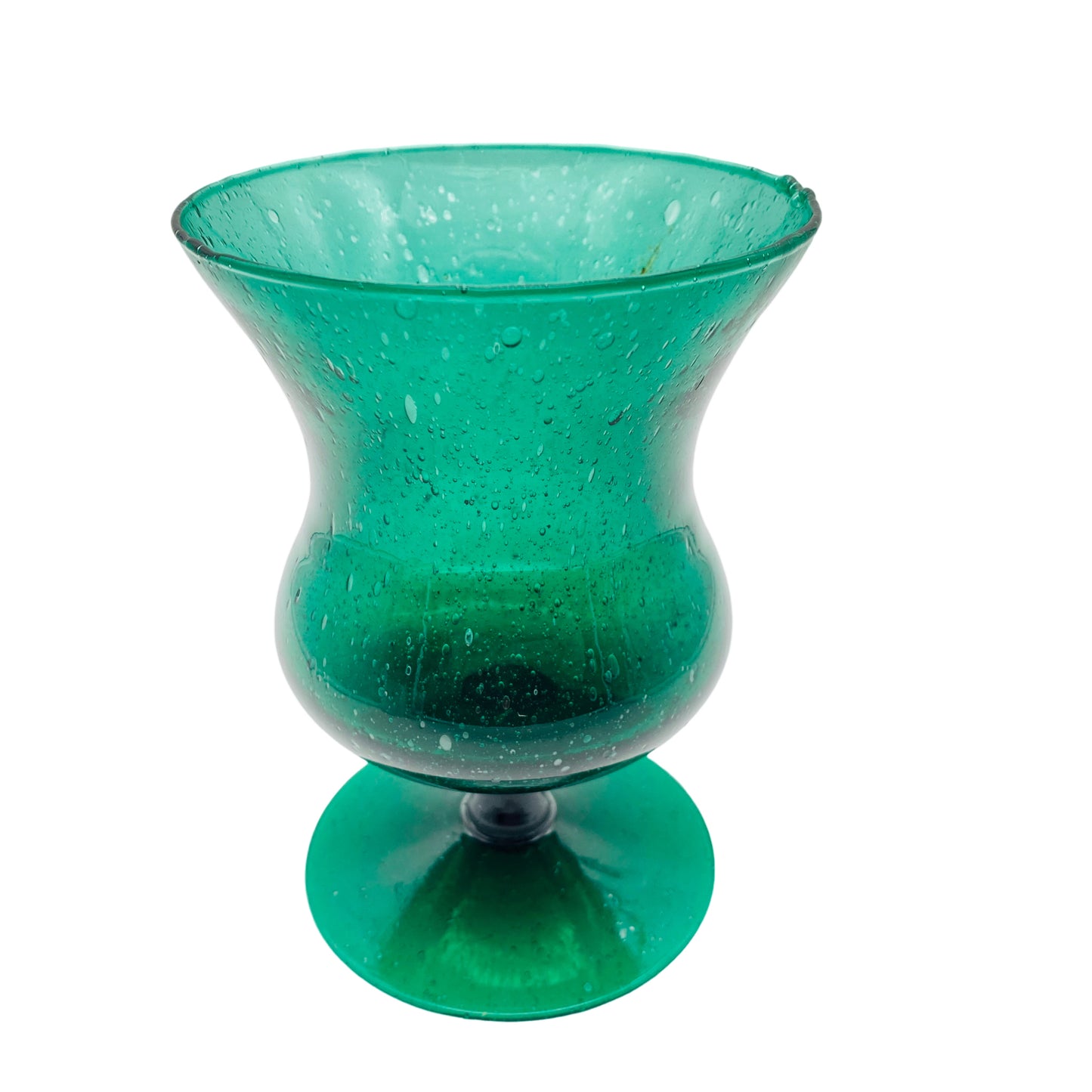 Vase grün Schaumglas Blasen Vintage 50er 60er Glas Mid Century