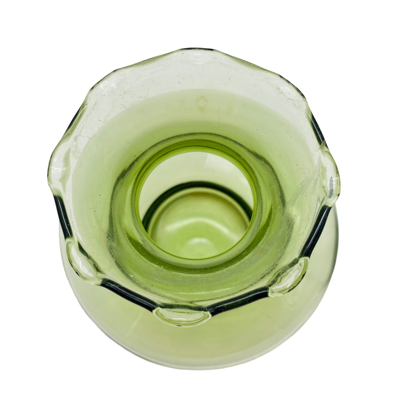 Vasen Konvolut grün Rauchglas 60er 70er Jahre Vintage Glas