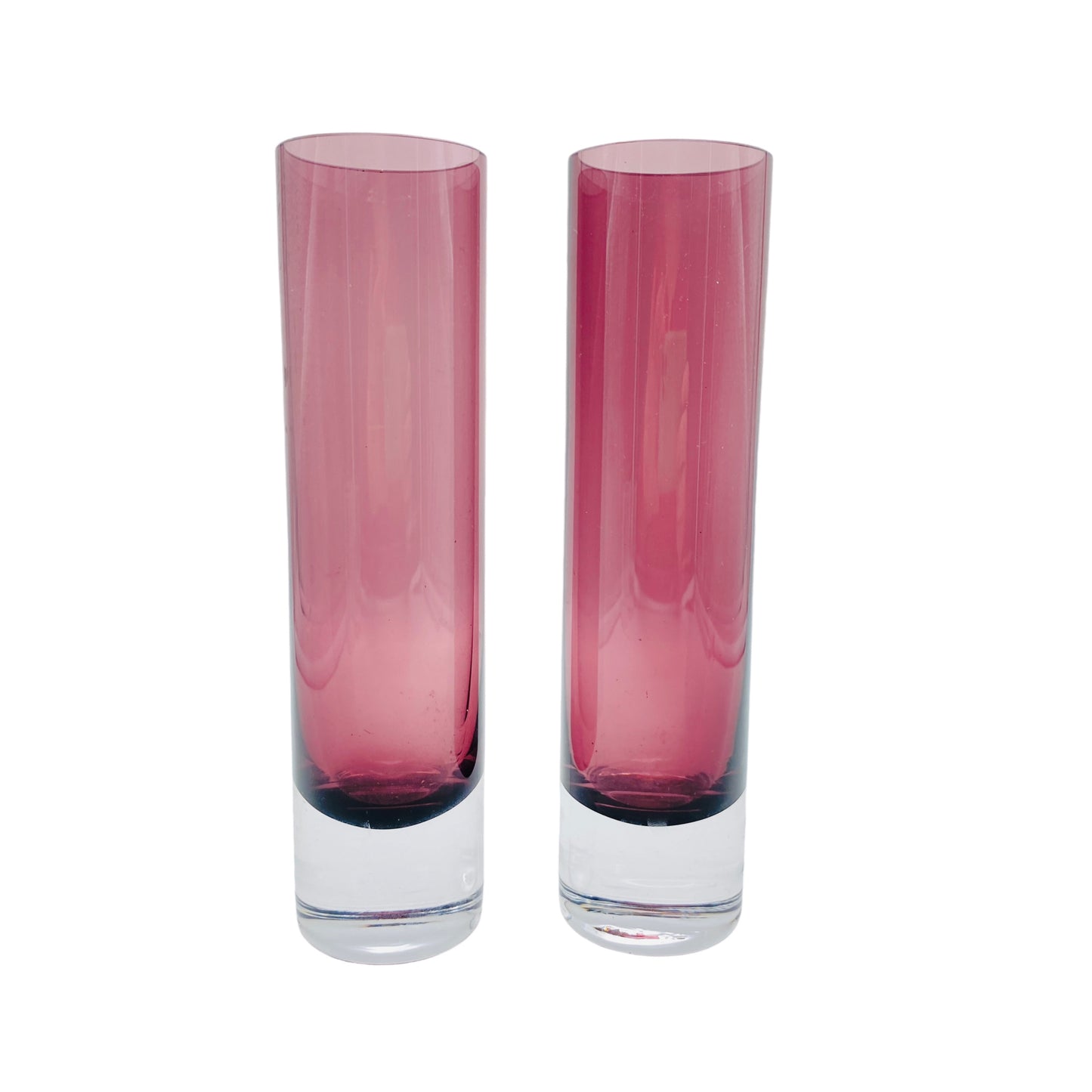 Vasen lila Glas Mid Century 60er 70er Vintage Blumenvasen