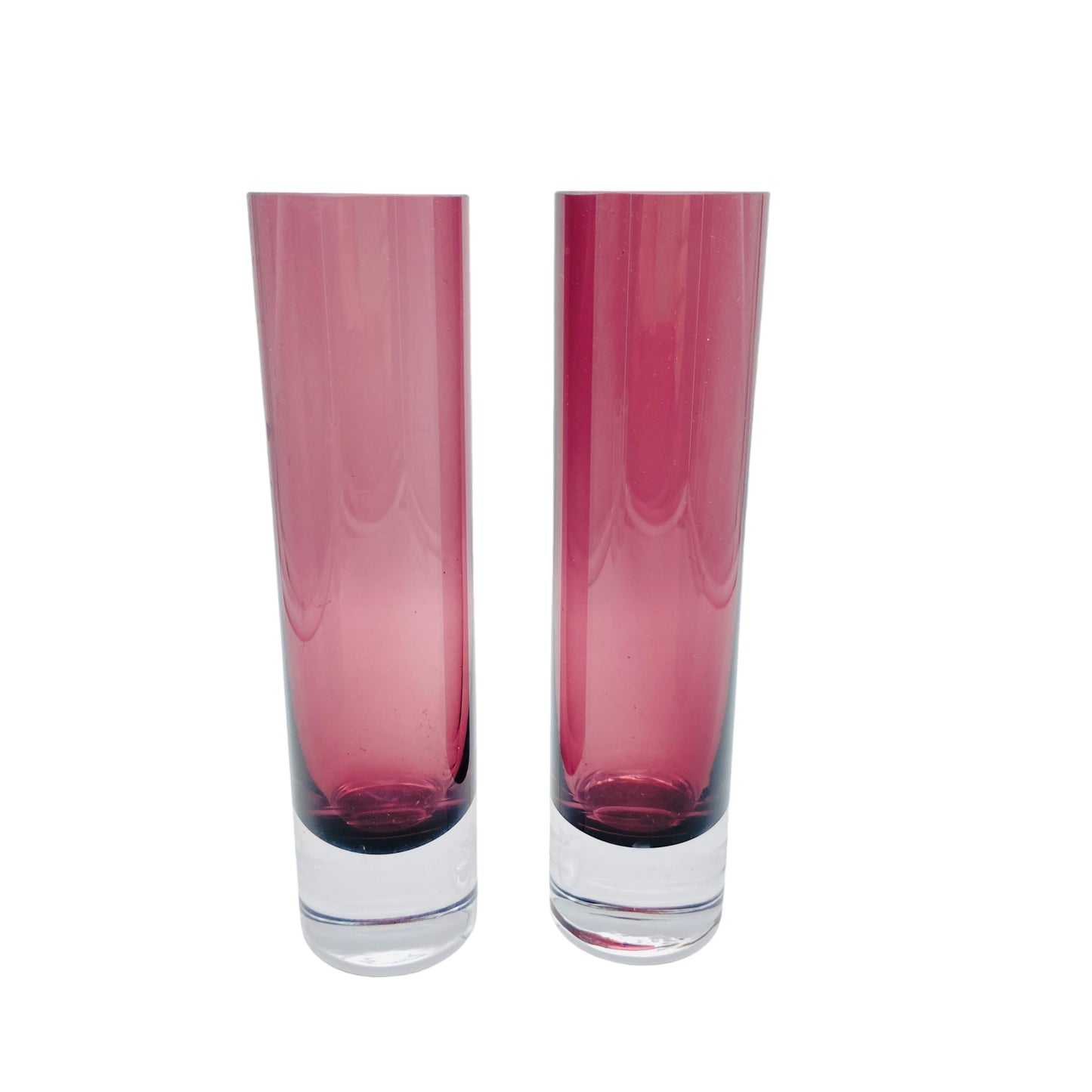 Vasen lila Glas Mid Century 60er 70er Vintage Blumenvasen