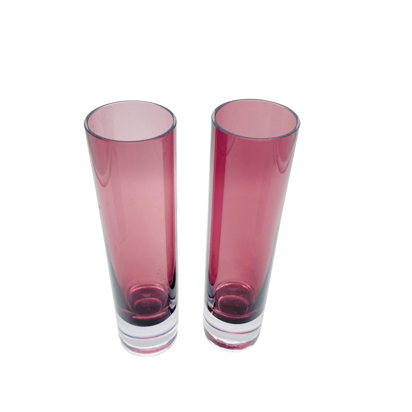 Vasen lila Glas Mid Century 60er 70er Vintage Blumenvasen
