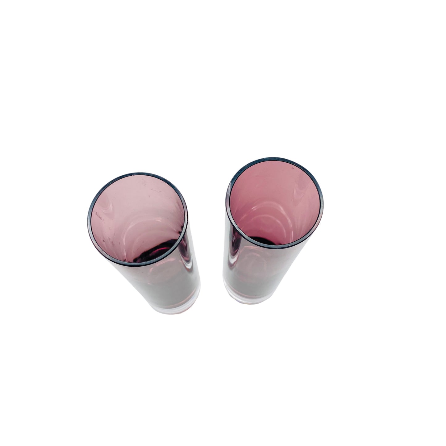 Vasen lila Glas Mid Century 60er 70er Vintage Blumenvasen
