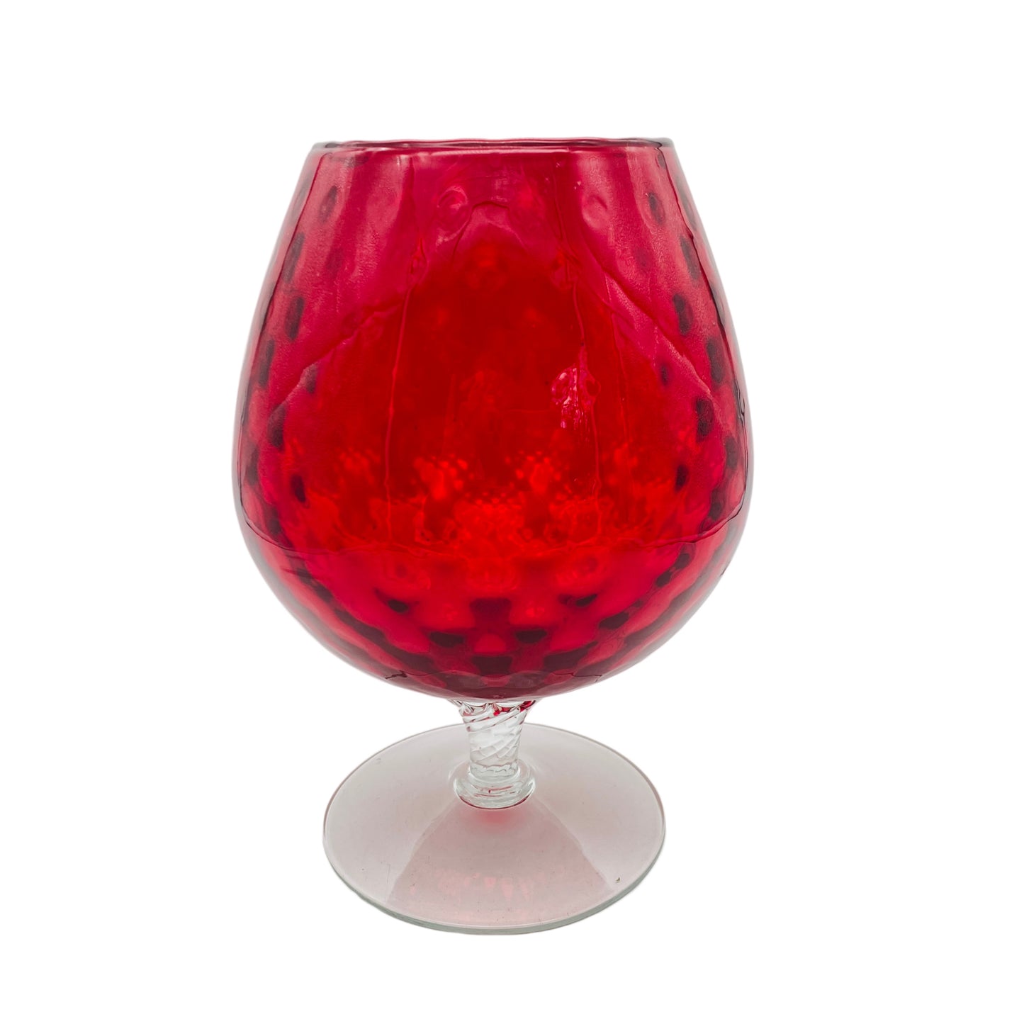 Vase rot Glas Pokal Mid Century 60er 70er Jahre Lounge