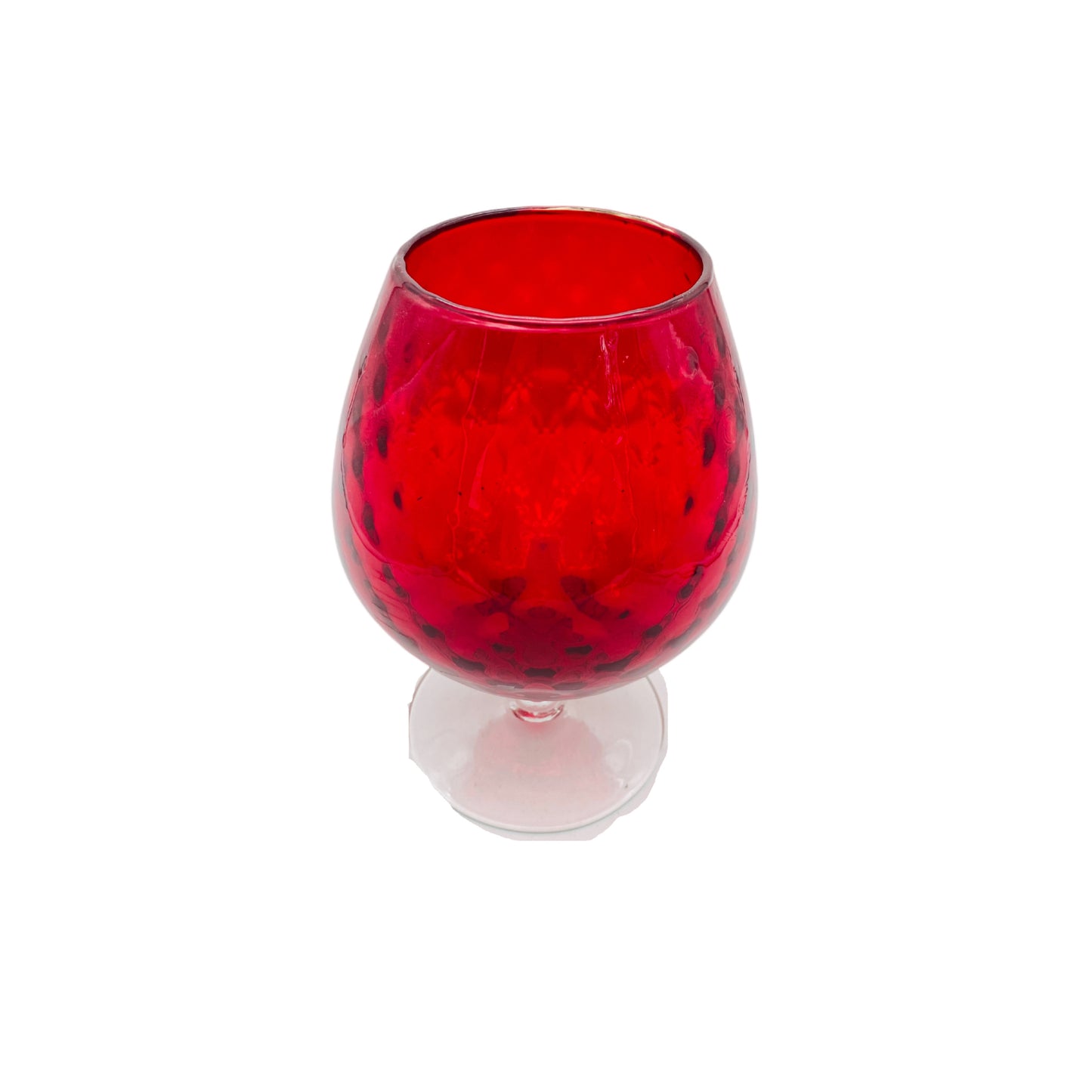 Vase rot Glas Pokal Mid Century 60er 70er Jahre Lounge