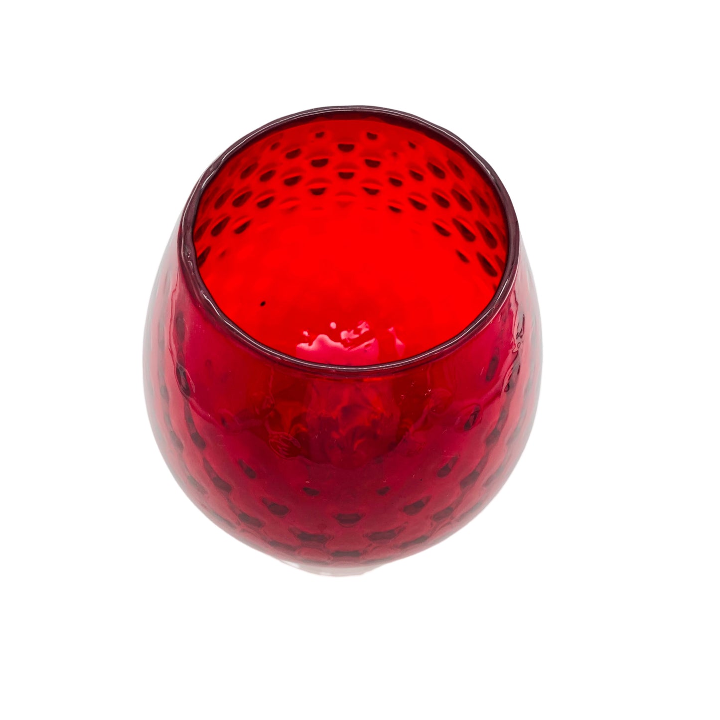 Vase rot Glas Pokal Mid Century 60er 70er Jahre Lounge