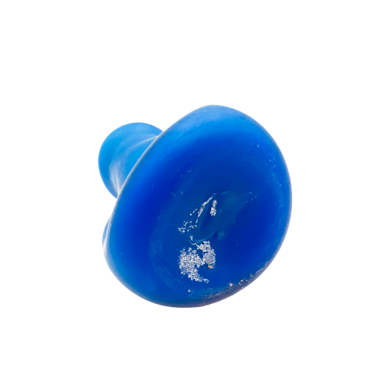 Vase satiniert blau in Knickoptik 80er Jahre Vintage Glas