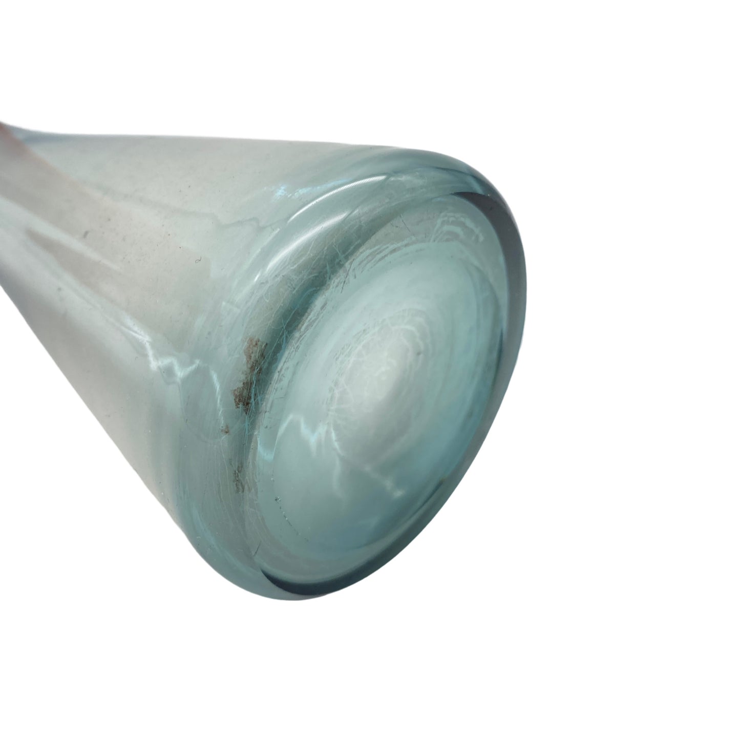 Vase turmalin grün blau Vintage Mid Century 50er 60er 70er Glas