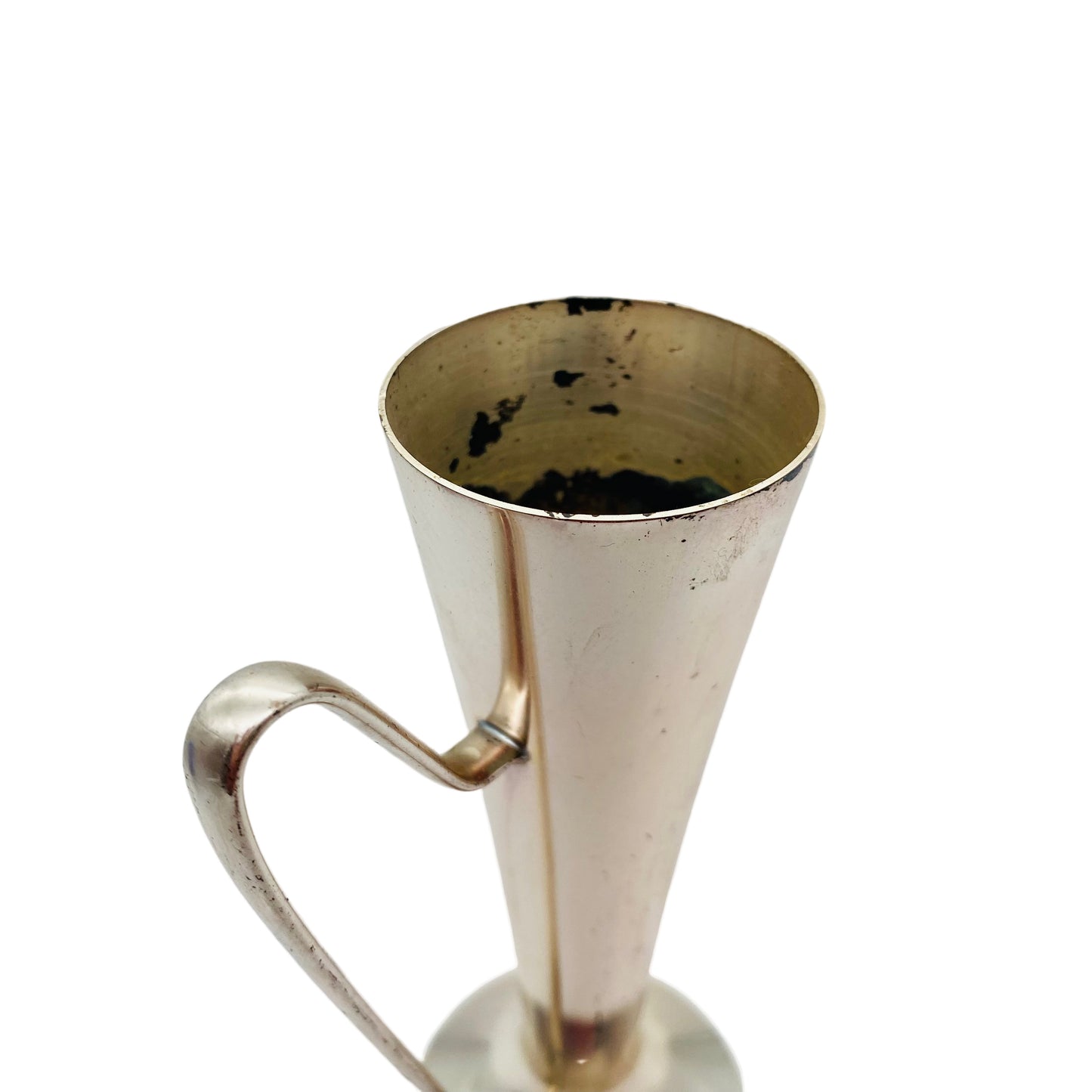 Vase versilbert mit Kunststoff 70er Jahre Vintage
