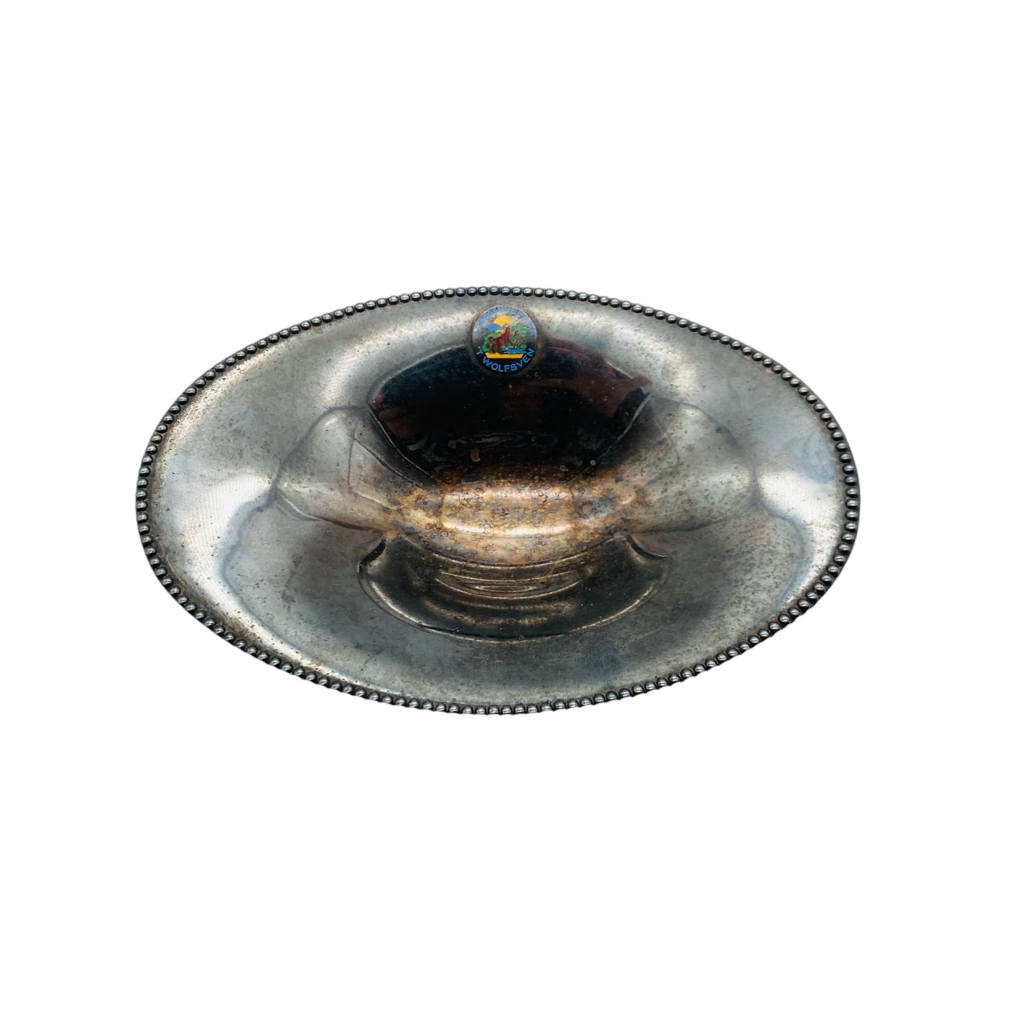 Versilberte Schale 60er 70er Jahre mit Kugelfüßen oval Niederlande