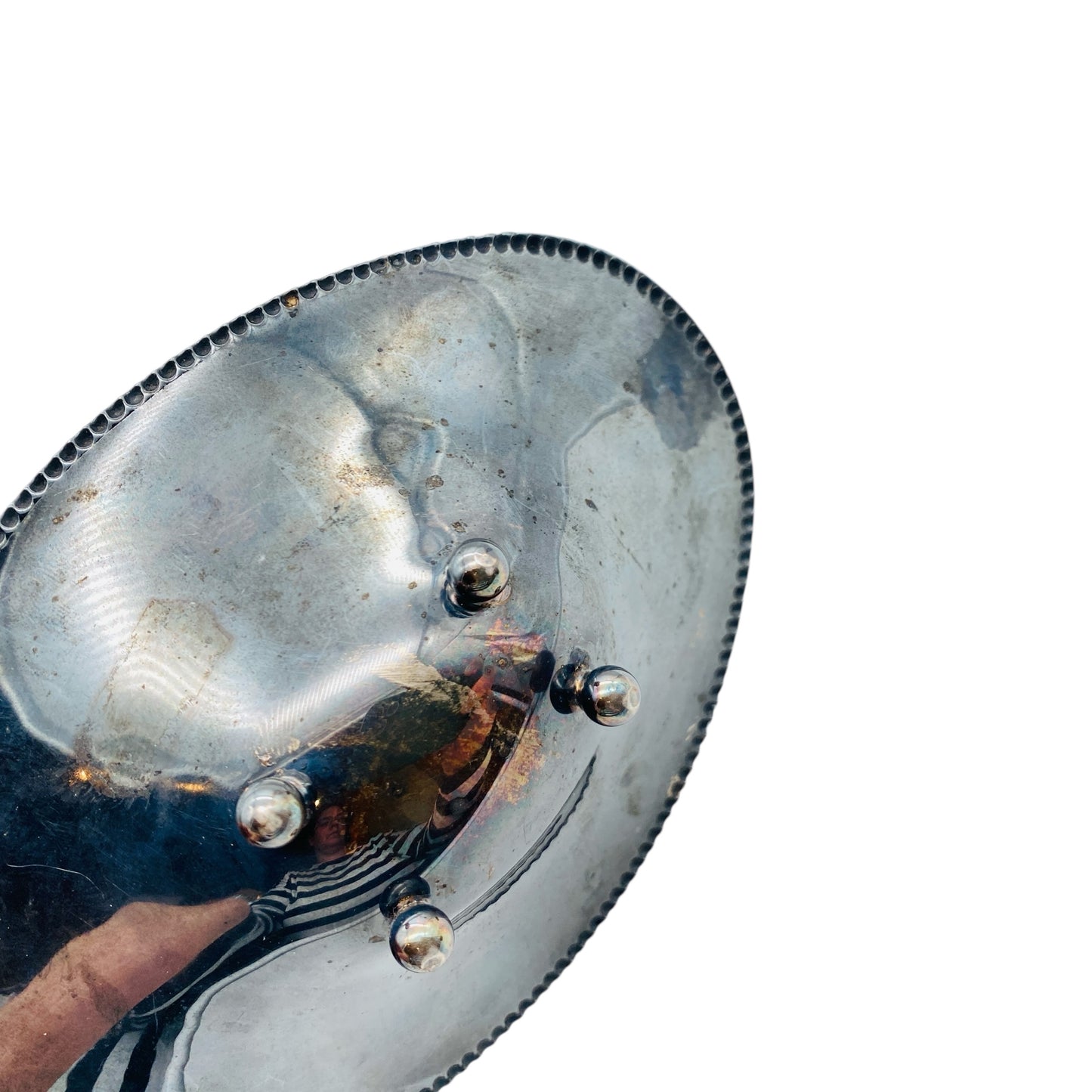 Versilberte Schale 60er 70er Jahre mit Kugelfüßen oval Niederlande