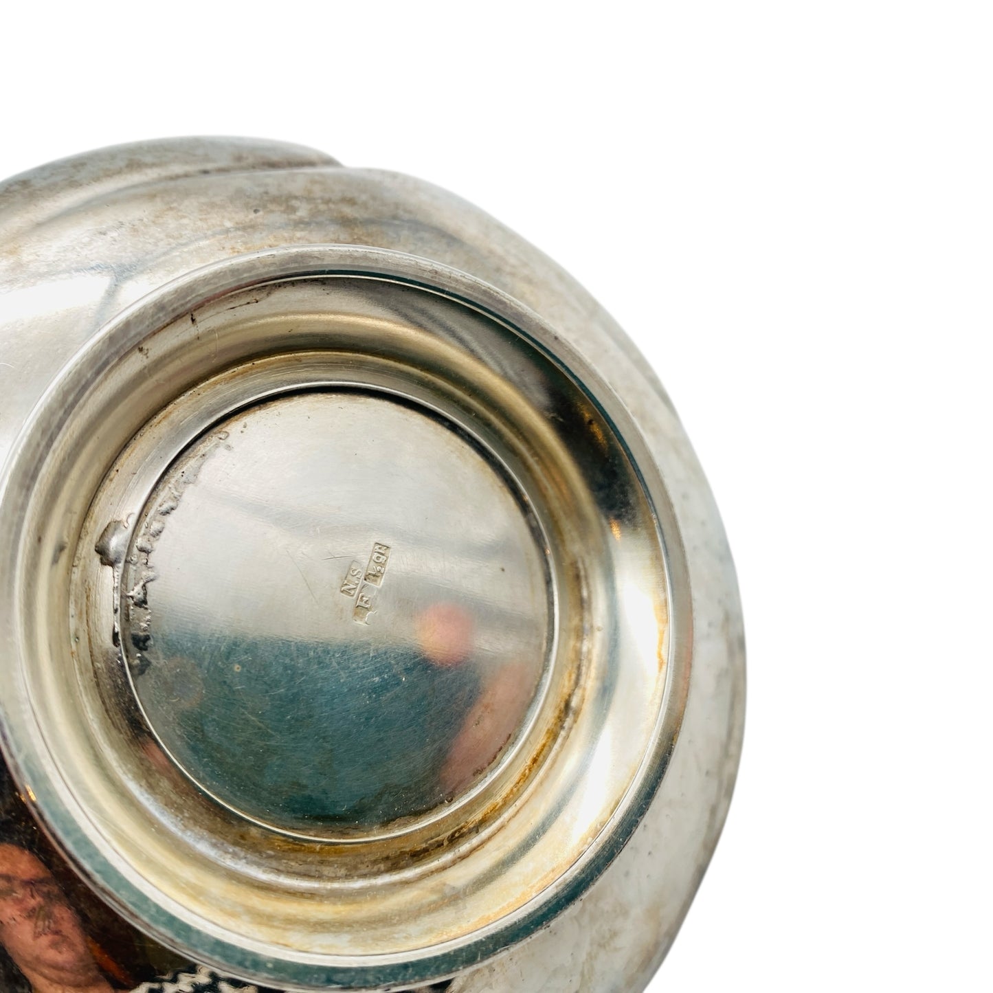 Versilberte Schale gewellter Rand 60er 70er Jahre unbekannt punziert Dekoration