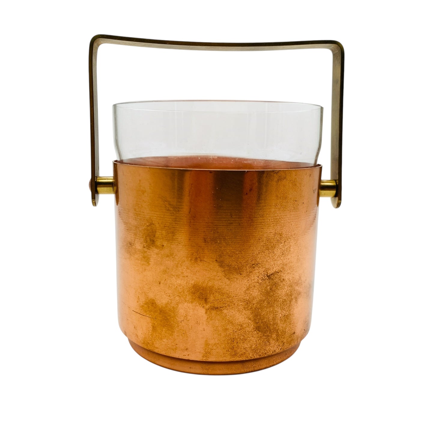 Vintage Barzubehör Eiseimer Kupfer Glas Messing 50er 60er Jahre Dekoration Hausbar