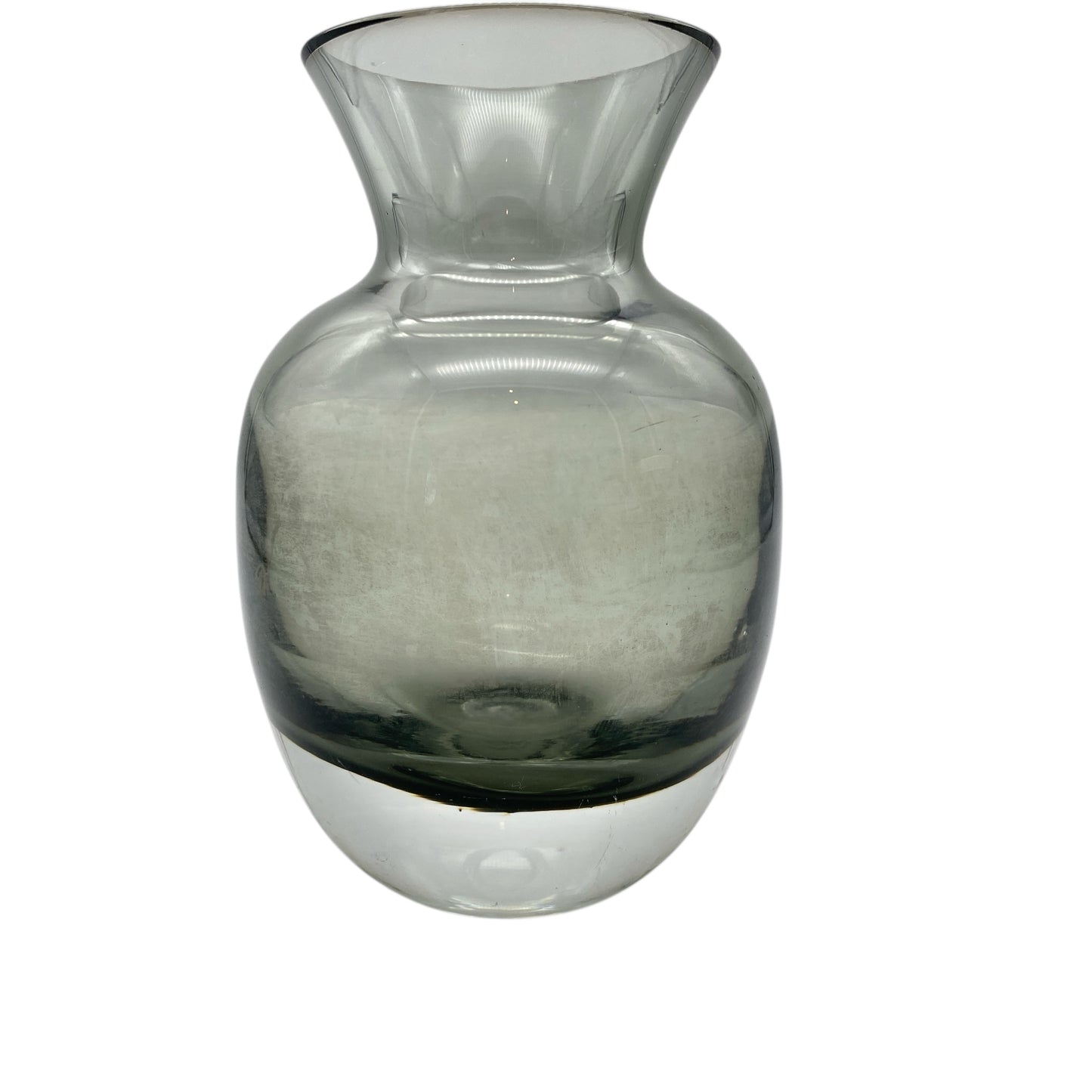 Vintage Blumenvase Rauchglas transparent schwer 60er 70er Jahre skandinavisches Design Glas Vase
