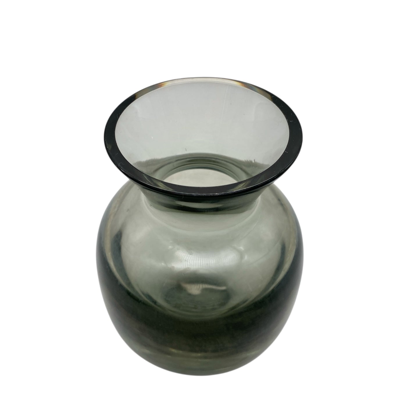 Vintage Blumenvase Rauchglas transparent schwer 60er 70er Jahre skandinavisches Design Glas Vase