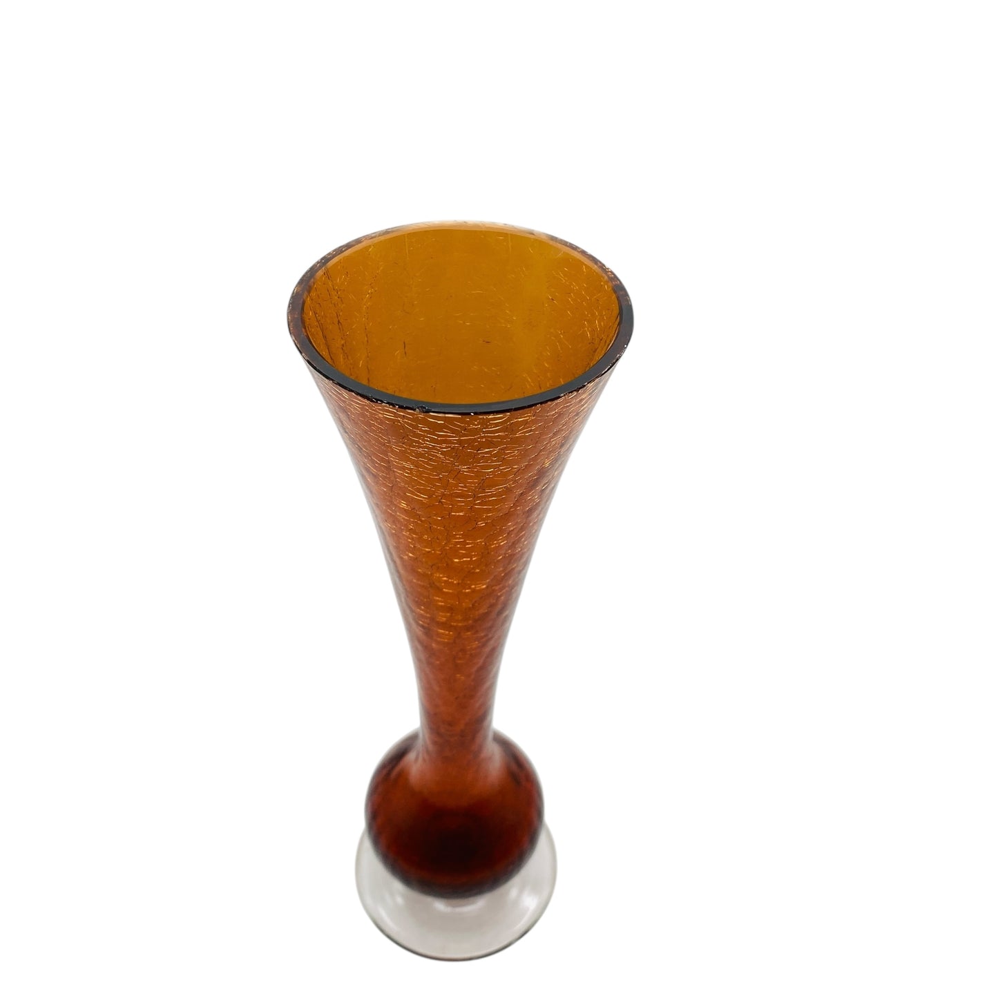 Vintage Blumenvase braun im Craquele Glas Design der 70er Jahre Vase