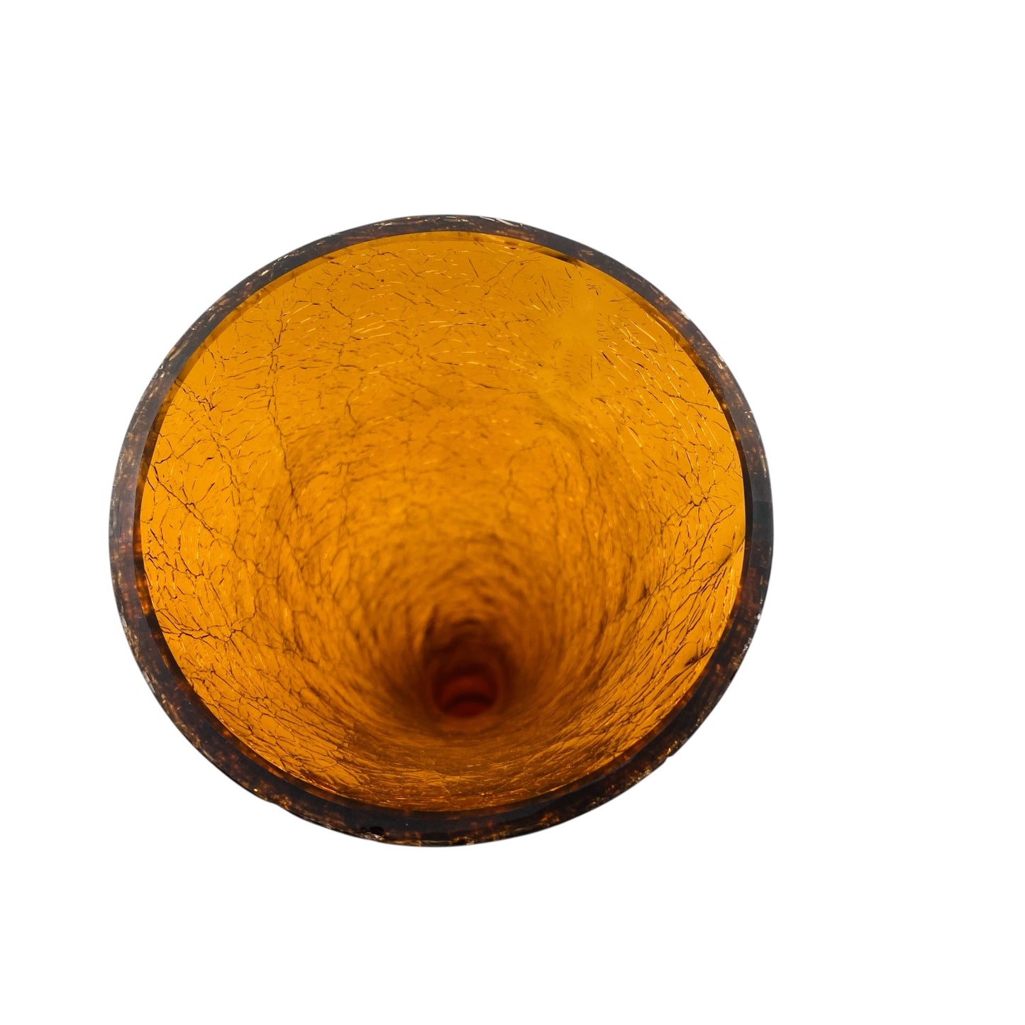 Vintage Blumenvase braun im Craquele Glas Design der 70er Jahre Vase