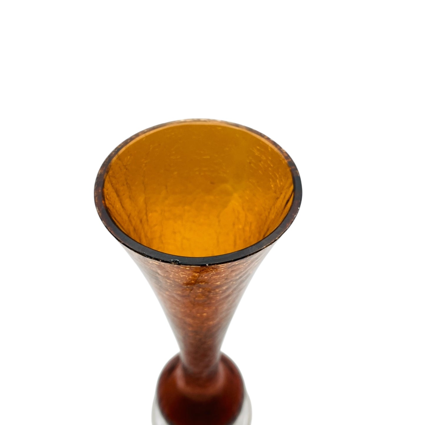 Vintage Blumenvase braun im Craquele Glas Design der 70er Jahre Vase