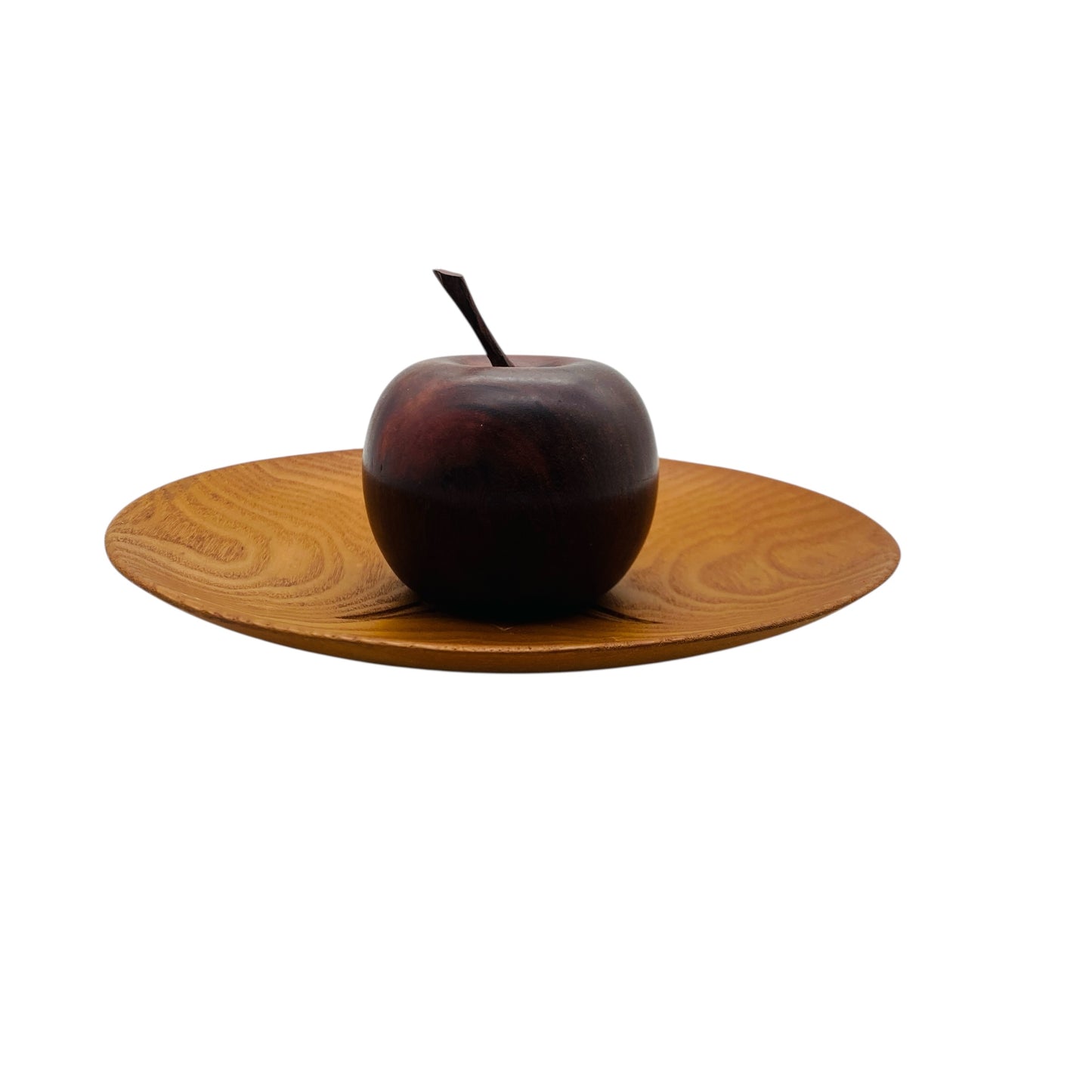 Vintage Brotteller 19 cm mit Ähren geschnitz & gedrechselt Schale 60er 70er Jahre Holz