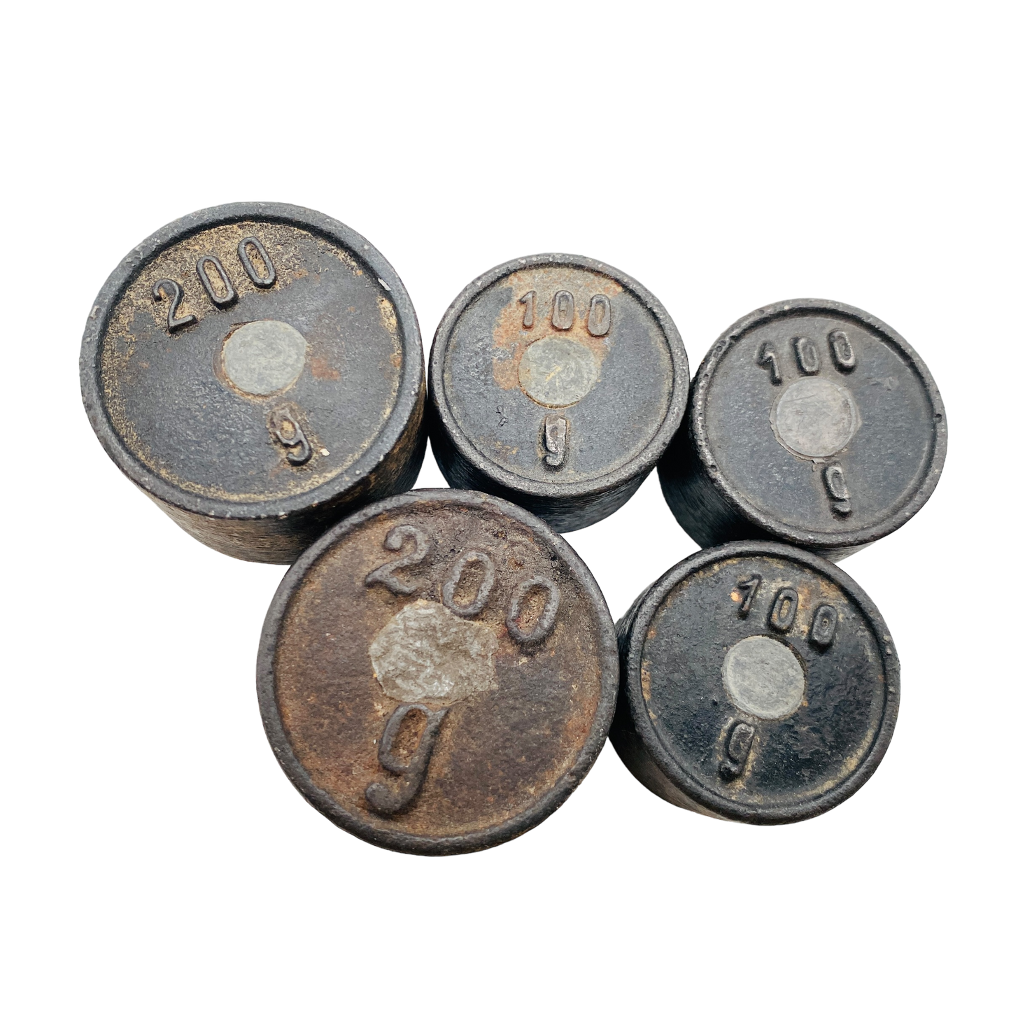 Vintage Gewichte Eisen 200g und 100g Waage Kaufladen Art Deco 20er 30er