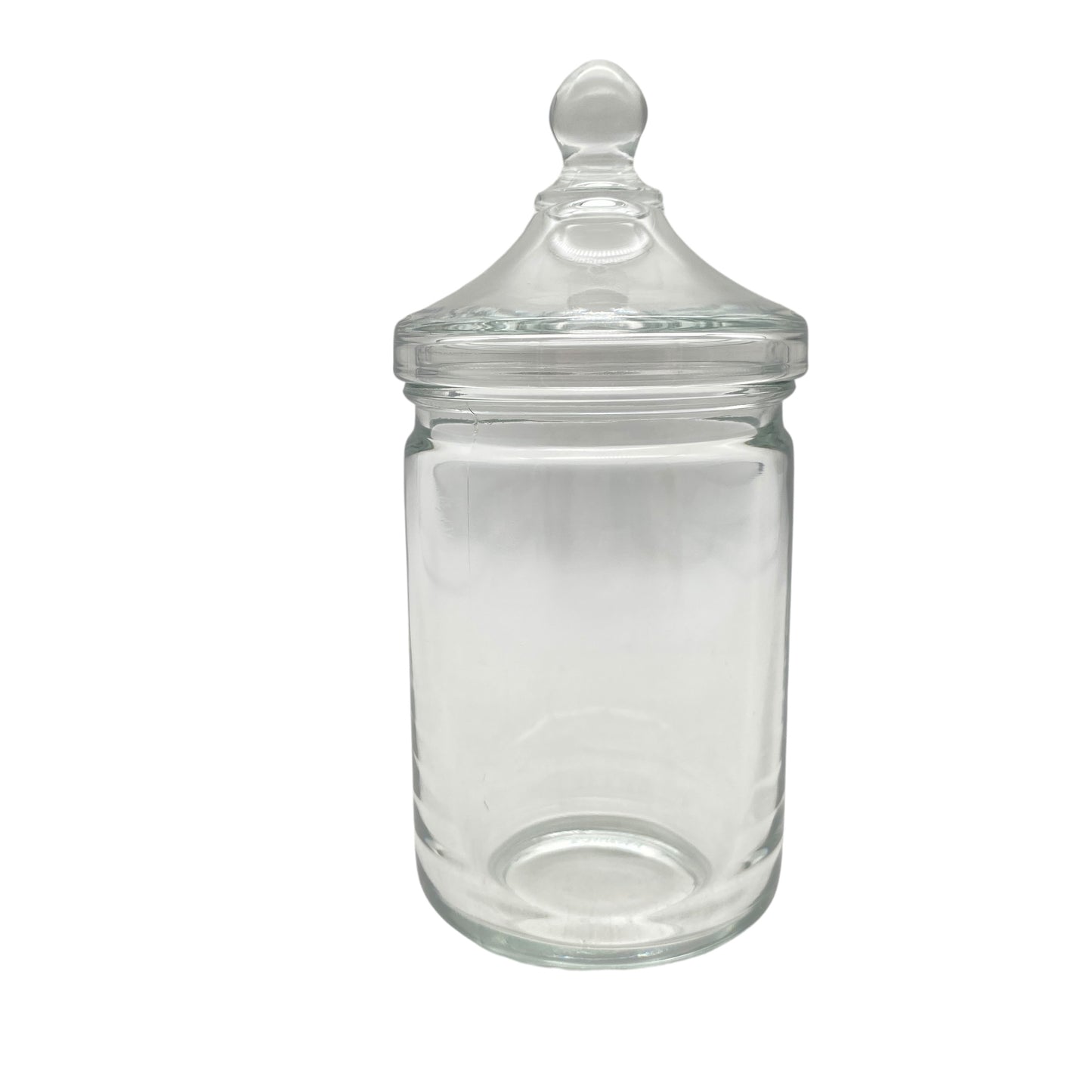 Vintage Glasdose Frankreich transparent H 15,7 cm mit Deckel 70er Jahre Bonboniere