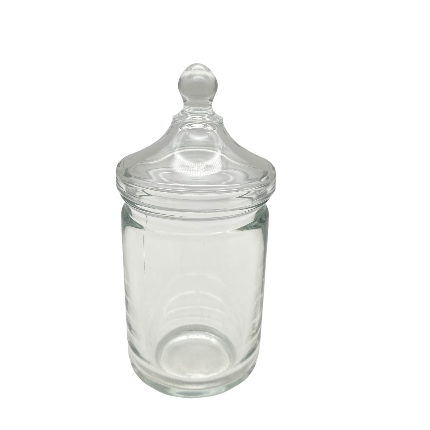 Vintage Glasdose Frankreich transparent H 15,7 cm mit Deckel 70er Jahre Bonboniere
