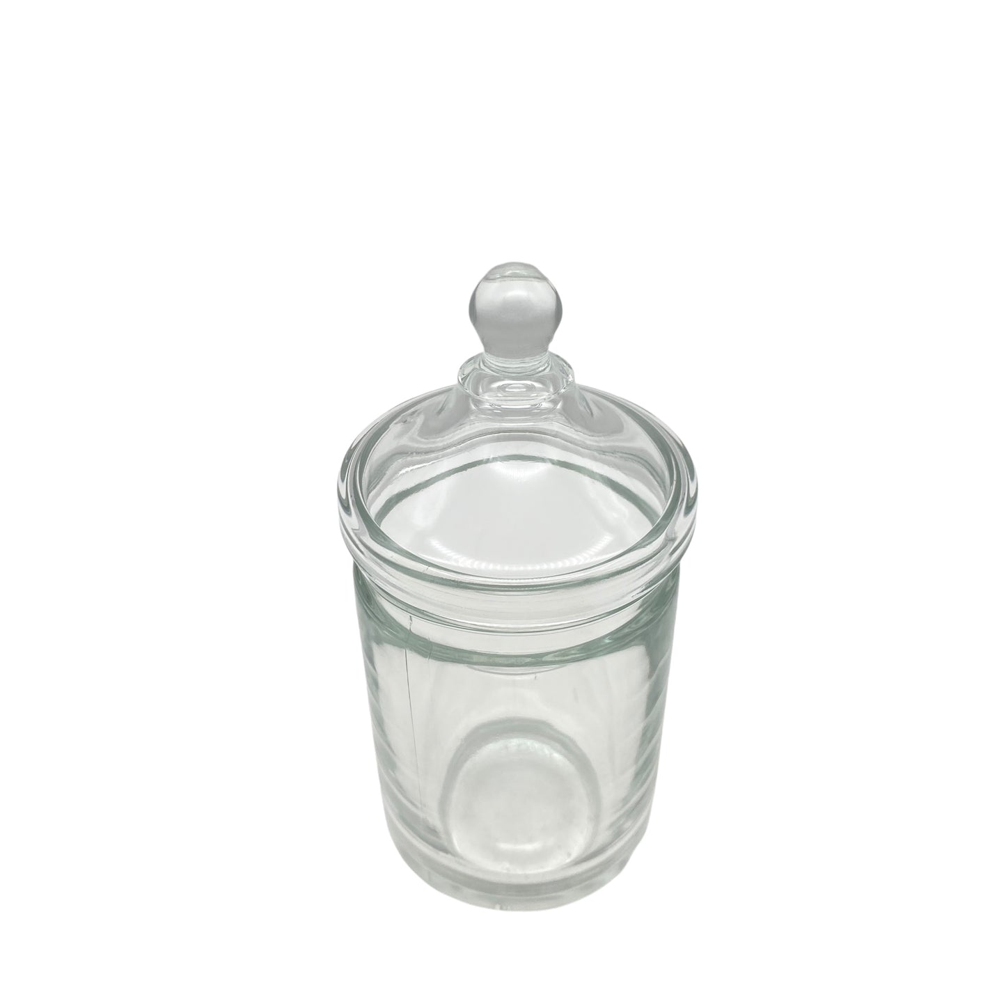 Vintage Glasdose Frankreich transparent H 15,7 cm mit Deckel 70er Jahre Bonboniere