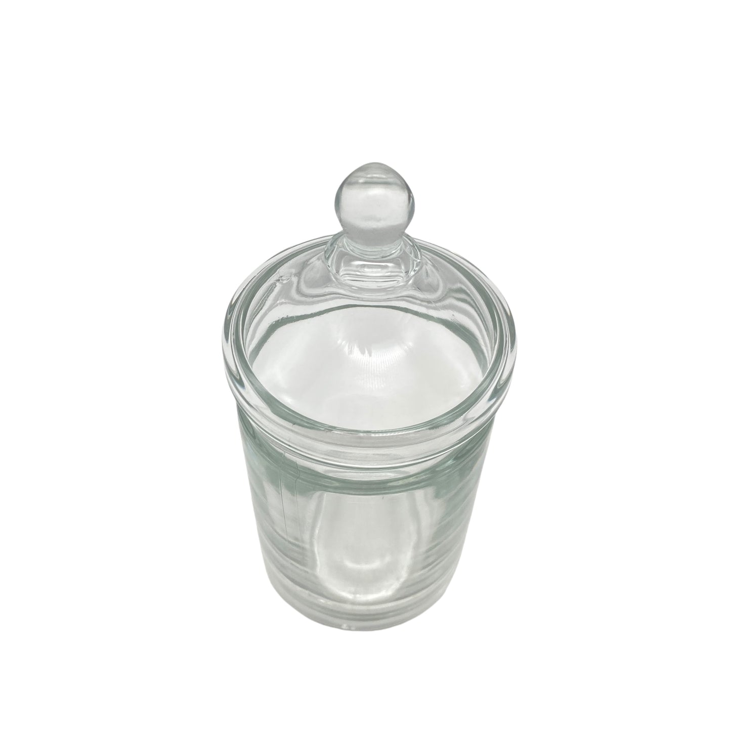 Vintage Glasdose Frankreich transparent H 15,7 cm mit Deckel 70er Jahre Bonboniere