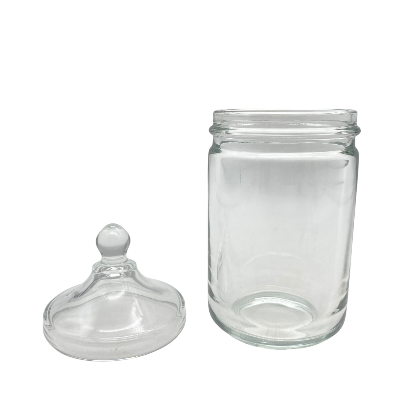 Vintage Glasdose Frankreich transparent H 15,7 cm mit Deckel 70er Jahre Bonboniere