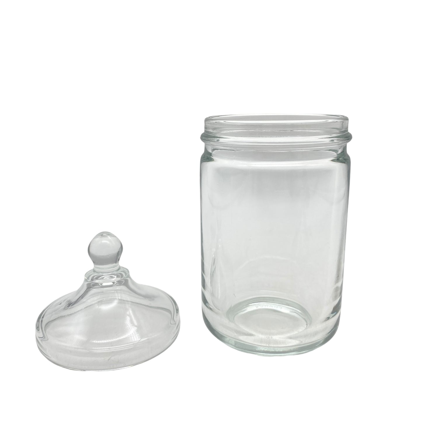 Vintage Glasdose Frankreich transparent H 15,7 cm mit Deckel 70er Jahre Bonboniere